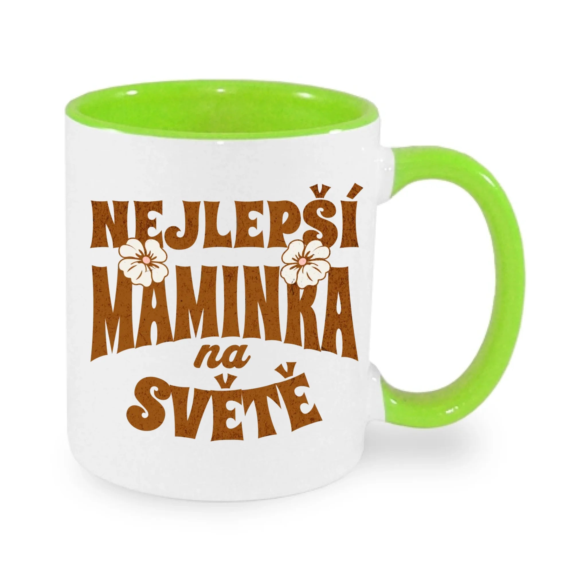 NEJ MÁMA (výběr ze 20 motivů) hrníček potisk jen dopředu hrníček Bílá zelená 330 ml