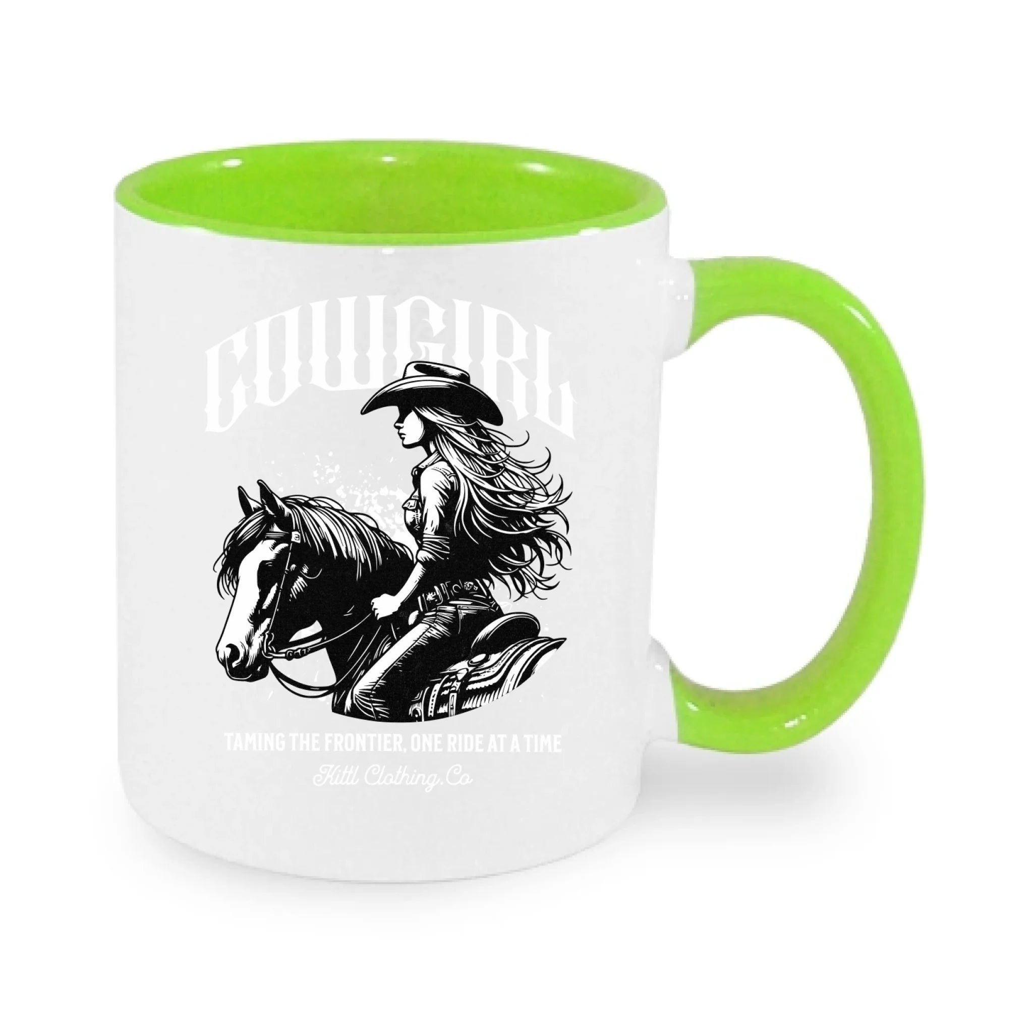 COWGIRL (výběr z 5 motivů) hrníček potisk jen dopředu hrníček Bílá zelená 330 ml