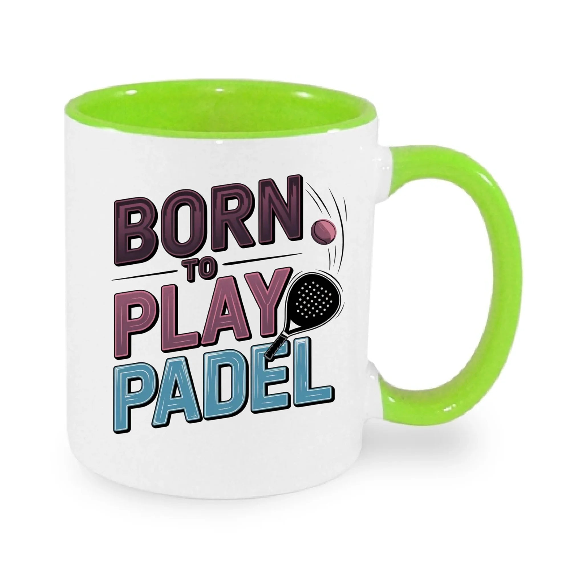 PRO HRÁČE PADELU (výběr z 18+ motivů) hrníček potisk jen dopředu hrníček Bílá zelená 330 ml
