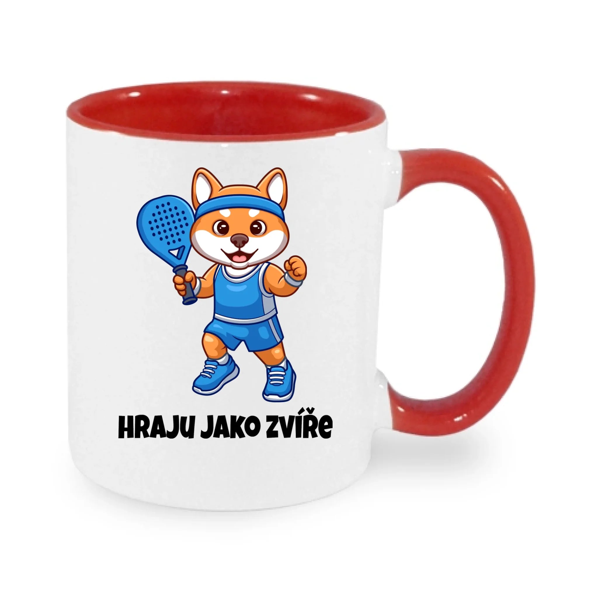 HRAJU JAKO ZVÍŘE (výběr ze 3 motivů) hrníček potisk jen dopředu hrníček Bílá červená 330 ml