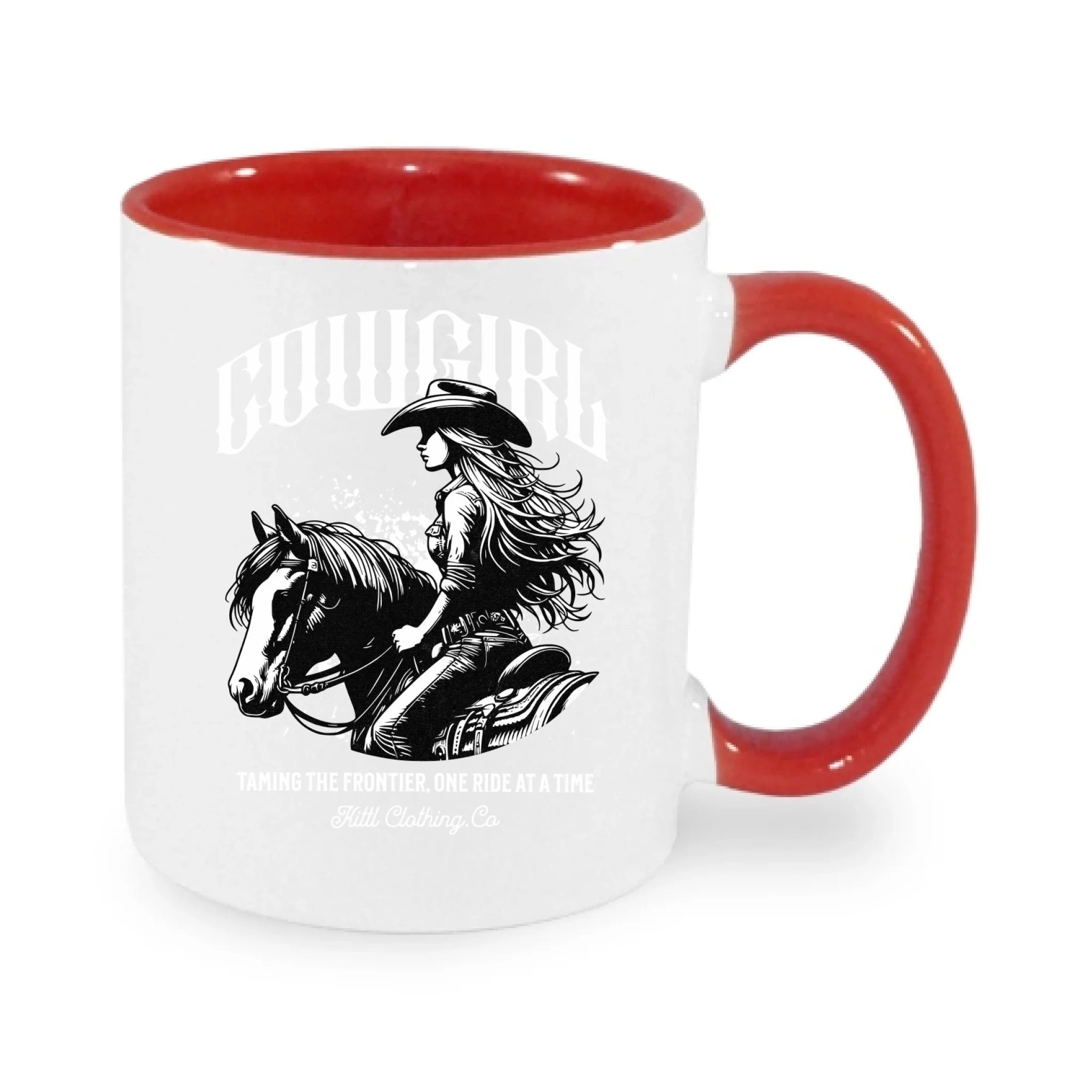 COWGIRL (výběr z 5 motivů) hrníček potisk jen dopředu hrníček Bílá červená 330 ml