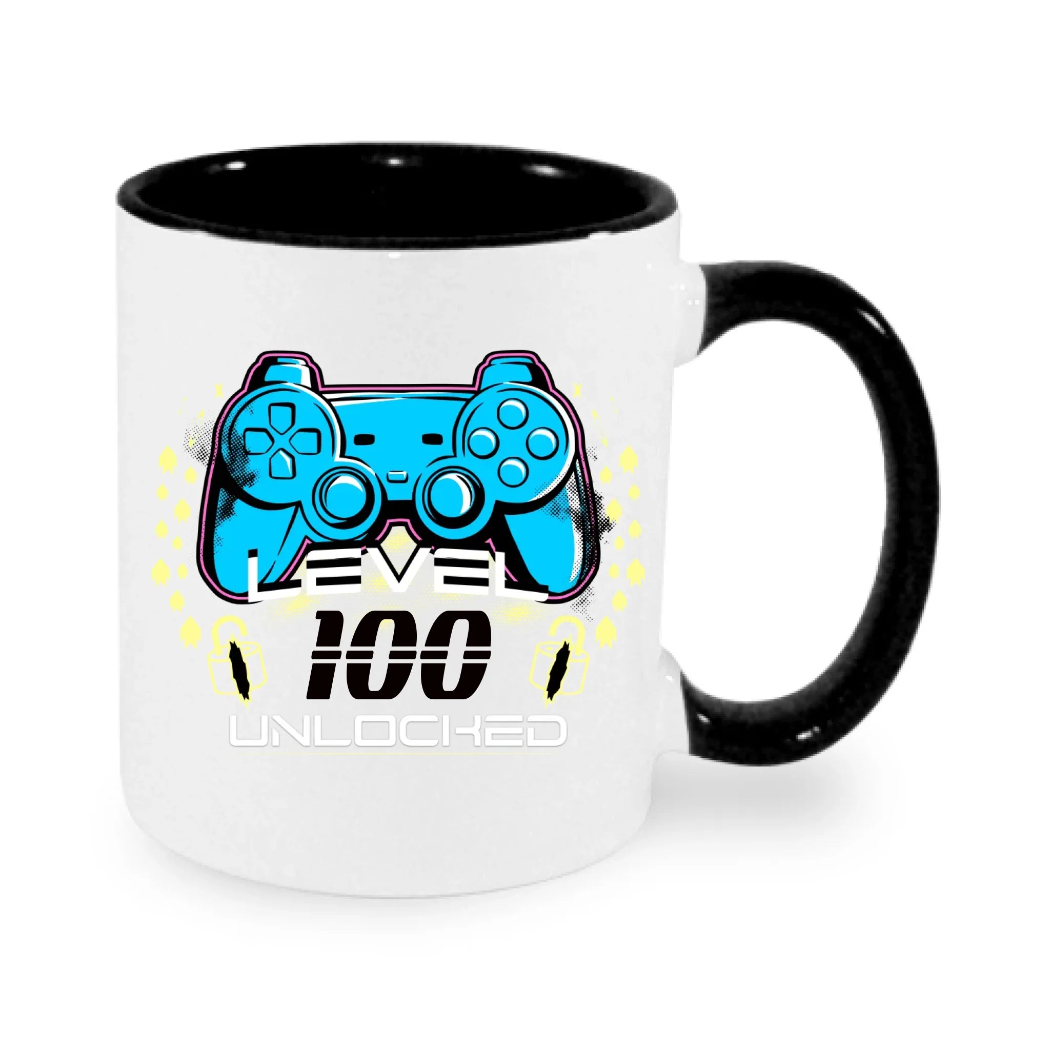 narozeniny LEVEL UNLOCKED hrníček potisk jen dopředu hrníček Bílá černá 330 ml