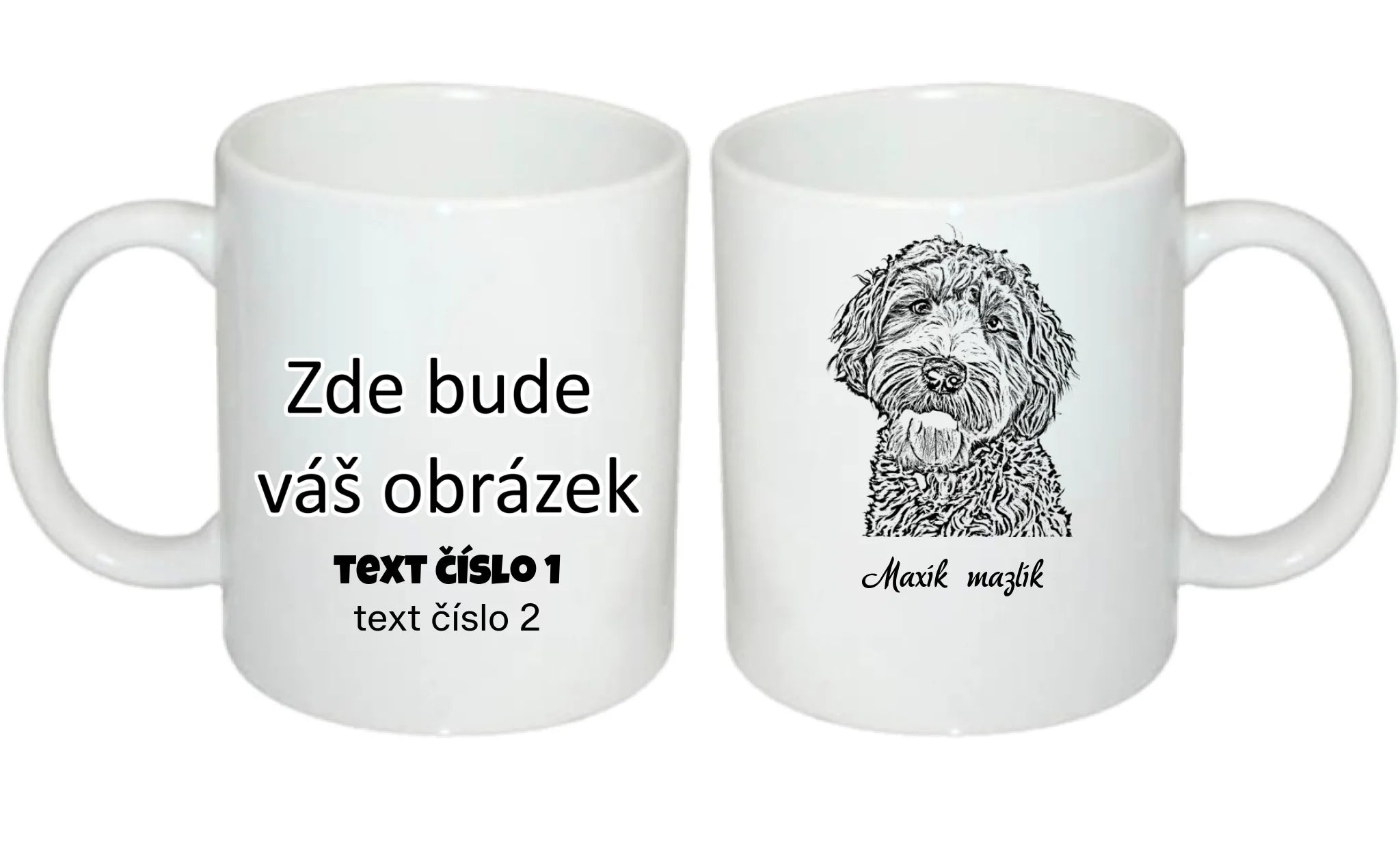 SKICA Z FOTKY - VLOŽTE FOTO A DOPLŇTE JMÉNO hrníček oboustranný potisk hrníček Bílý 330 ml