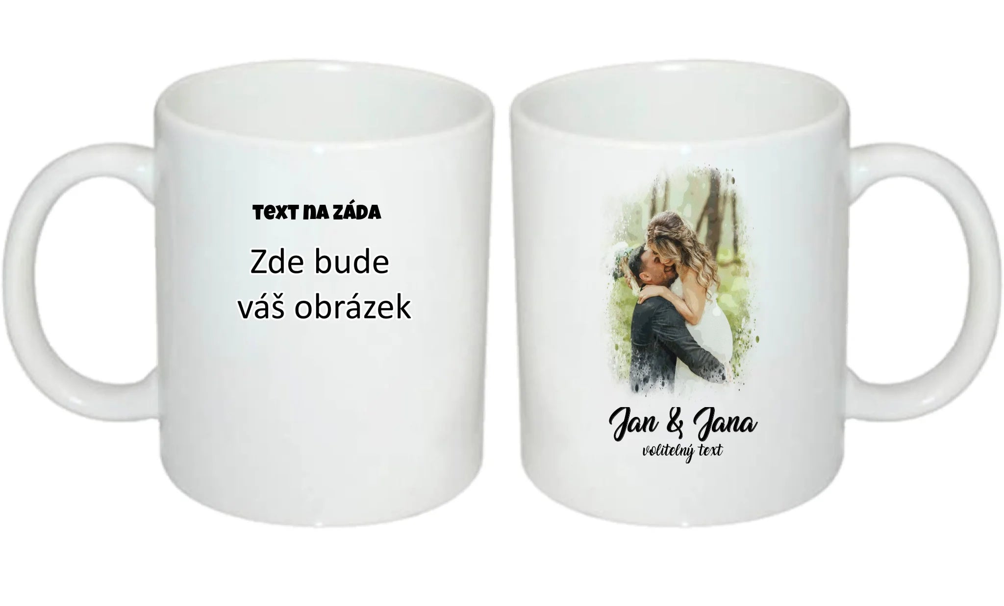 SVATEBNÍ FOTO - VLOŽTE FOTO A DOPLŇTE TEXTY hrníček oboustranný potisk hrníček Bílý 330 ml