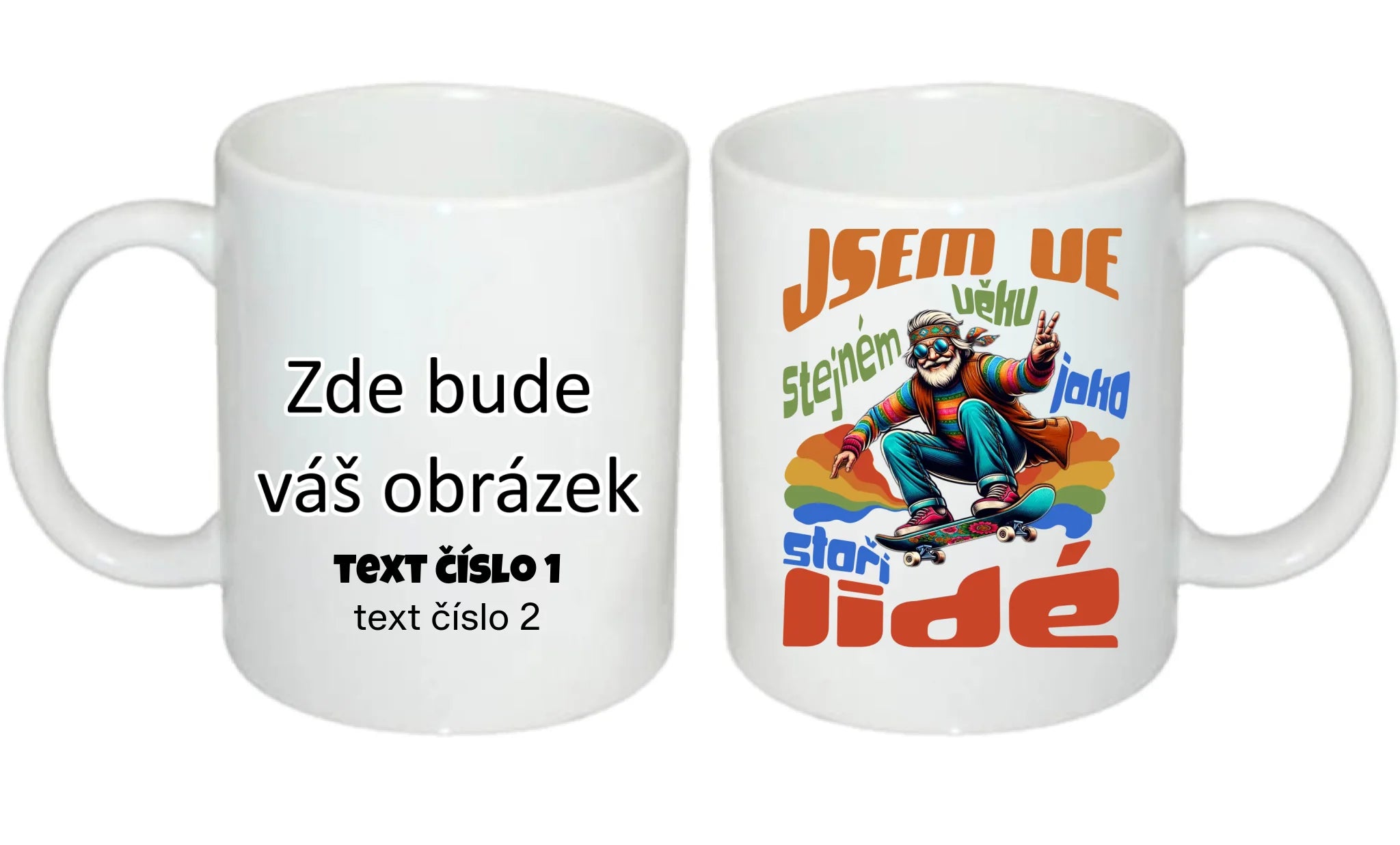 HRNÍČEK s motivem DĚDEČEK oboustranný potisk hrníček Bílý 330 ml
