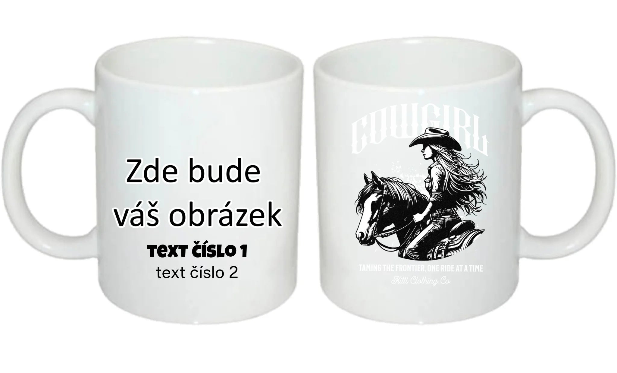 COWGIRL (výběr z 5 motivů) hrníček oboustranný potisk hrníček Bílý 330 ml