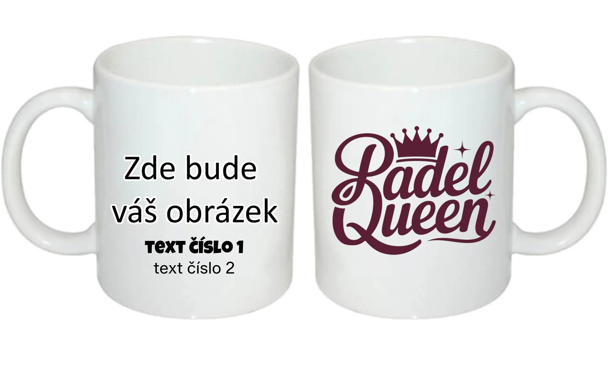 MOTIVY PRO DÁMY PADEL (výběr z 10+ motivů) hrníček oboustranný potisk hrníček Bílý 330 ml