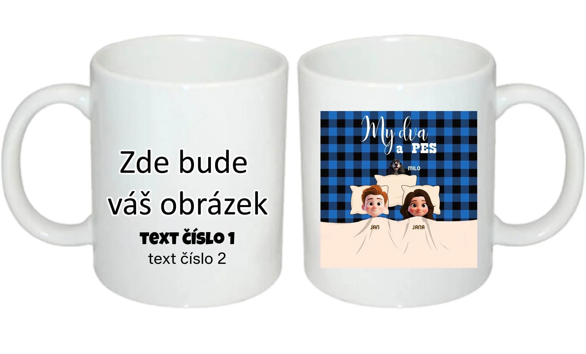 NAŠE SMEČKA - VYTVOŘTE SI MOTIV NA MÍRU hrníček oboustranný potisk hrníček Bílý 330 ml