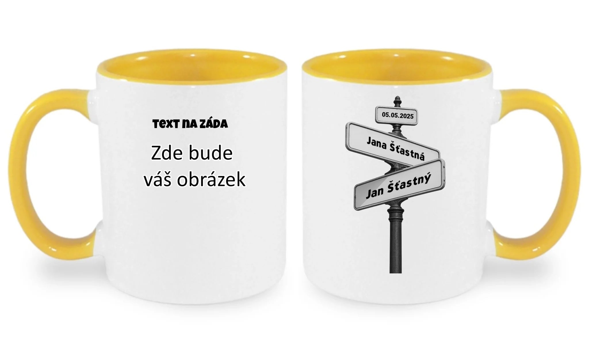 OD TOHO DNE JSME SPOLU hrníček oboustranný potisk hrníček Bílá žlutá 330 ml