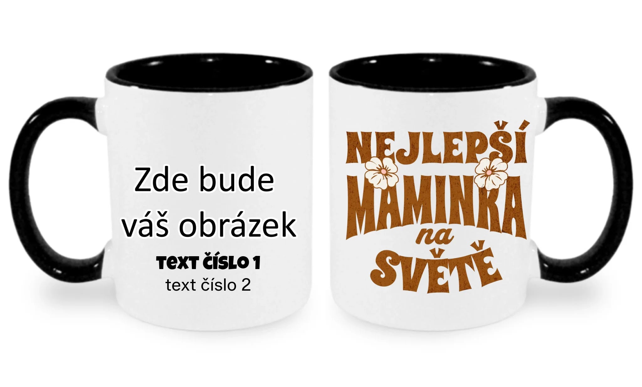 NEJ MÁMA (výběr ze 20 motivů) hrníček oboustranný potisk hrníček Bílá černá 330 ml
