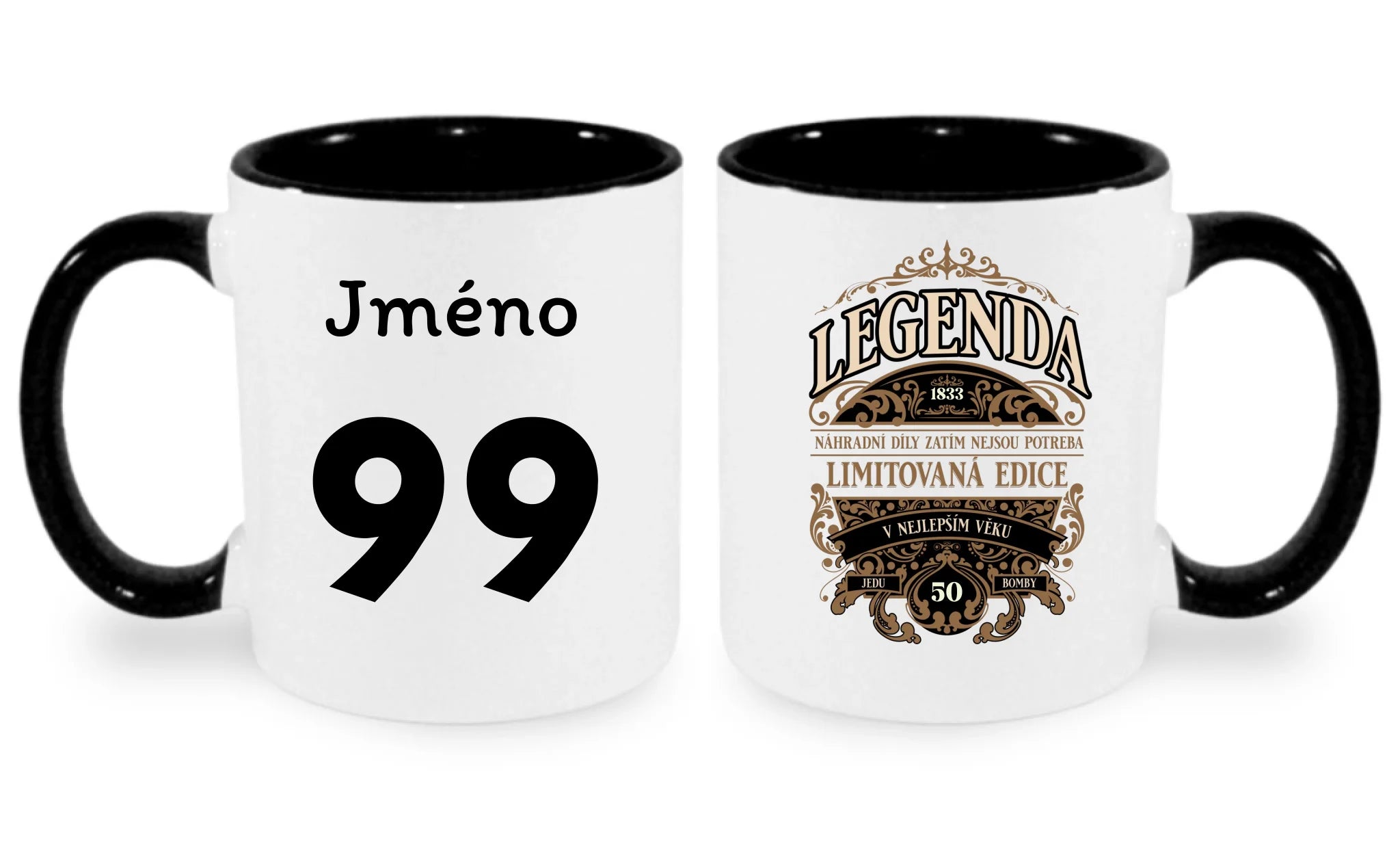 narozeniny LEGENDA hrníček oboustranný potisk hrníček Bílá černá 330 ml
