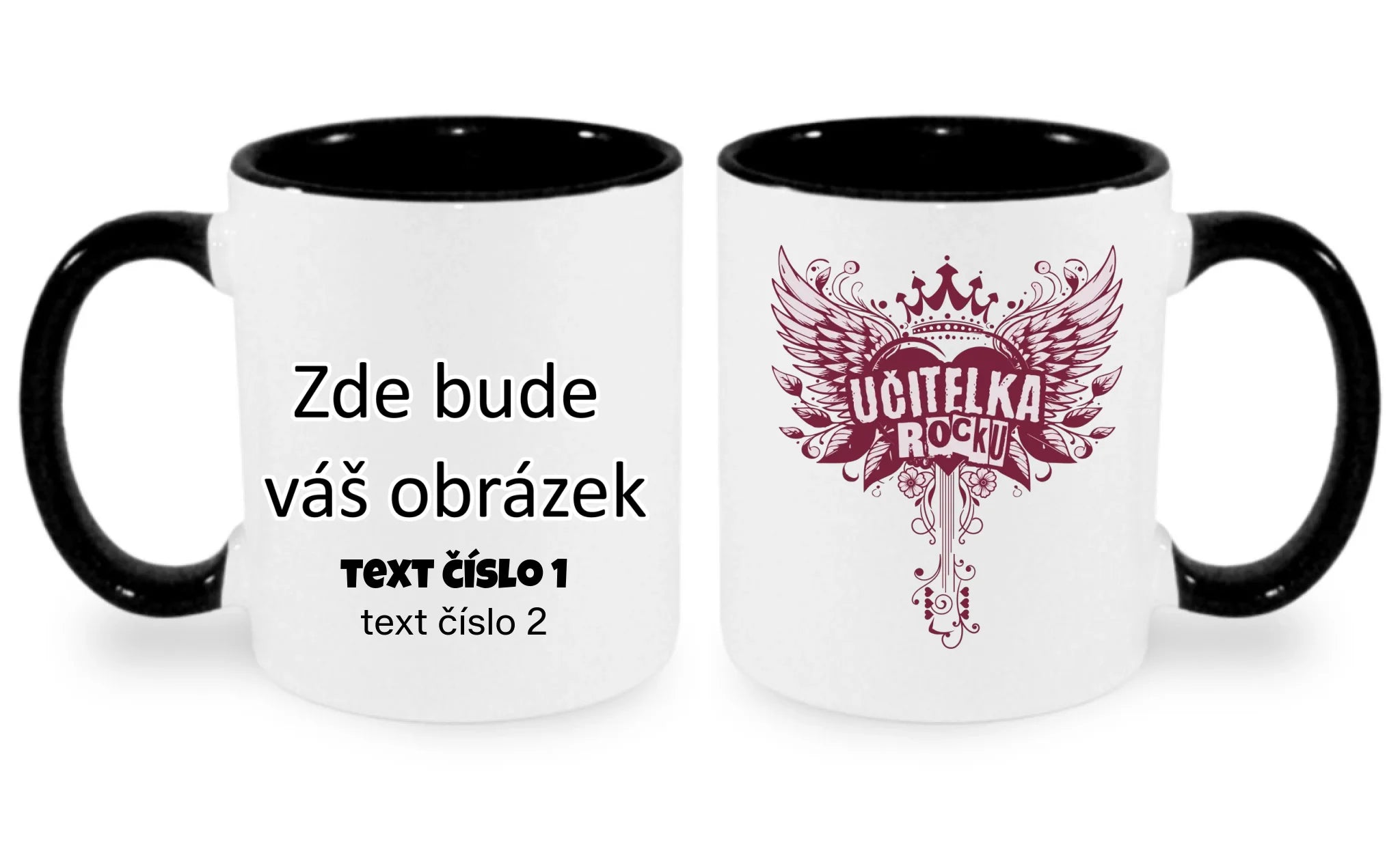 UČITELKA (17+ motivů) MOŽNOST OBOUSTRANNĚHO POTISKU hrníček oboustranný potisk hrníček Bílá černá 330 ml