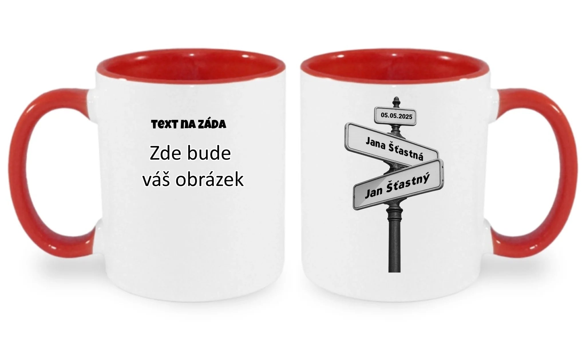 OD TOHO DNE JSME SPOLU hrníček oboustranný potisk hrníček Bílá červená 330 ml