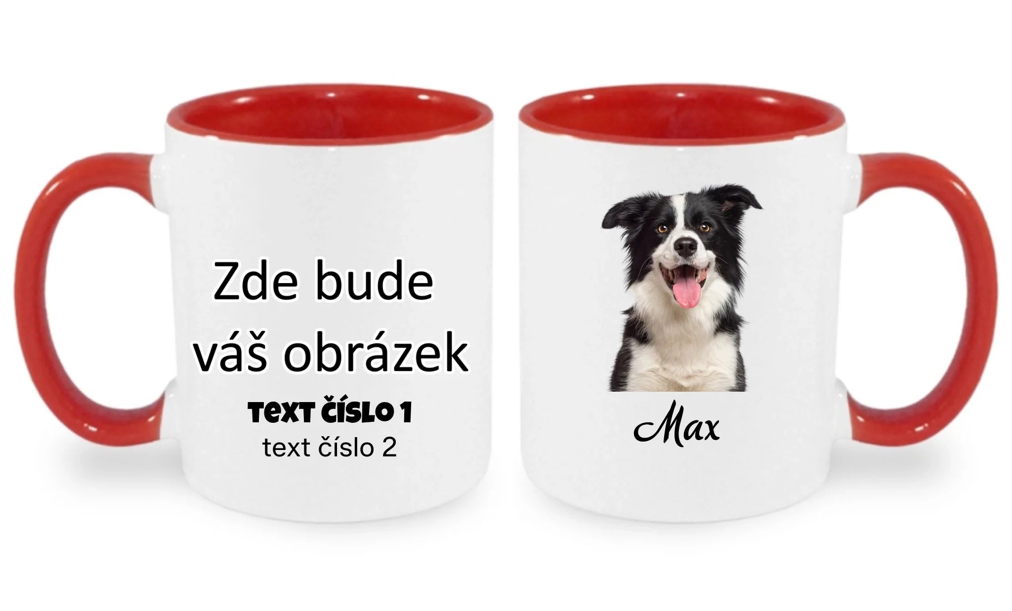 PORTRÉT - VLOŽÍTE FOTO A JMÉNO, ODSTRANÍ SE POZADÍ hrníček oboustranný potisk hrníček Bílá červená 330 ml