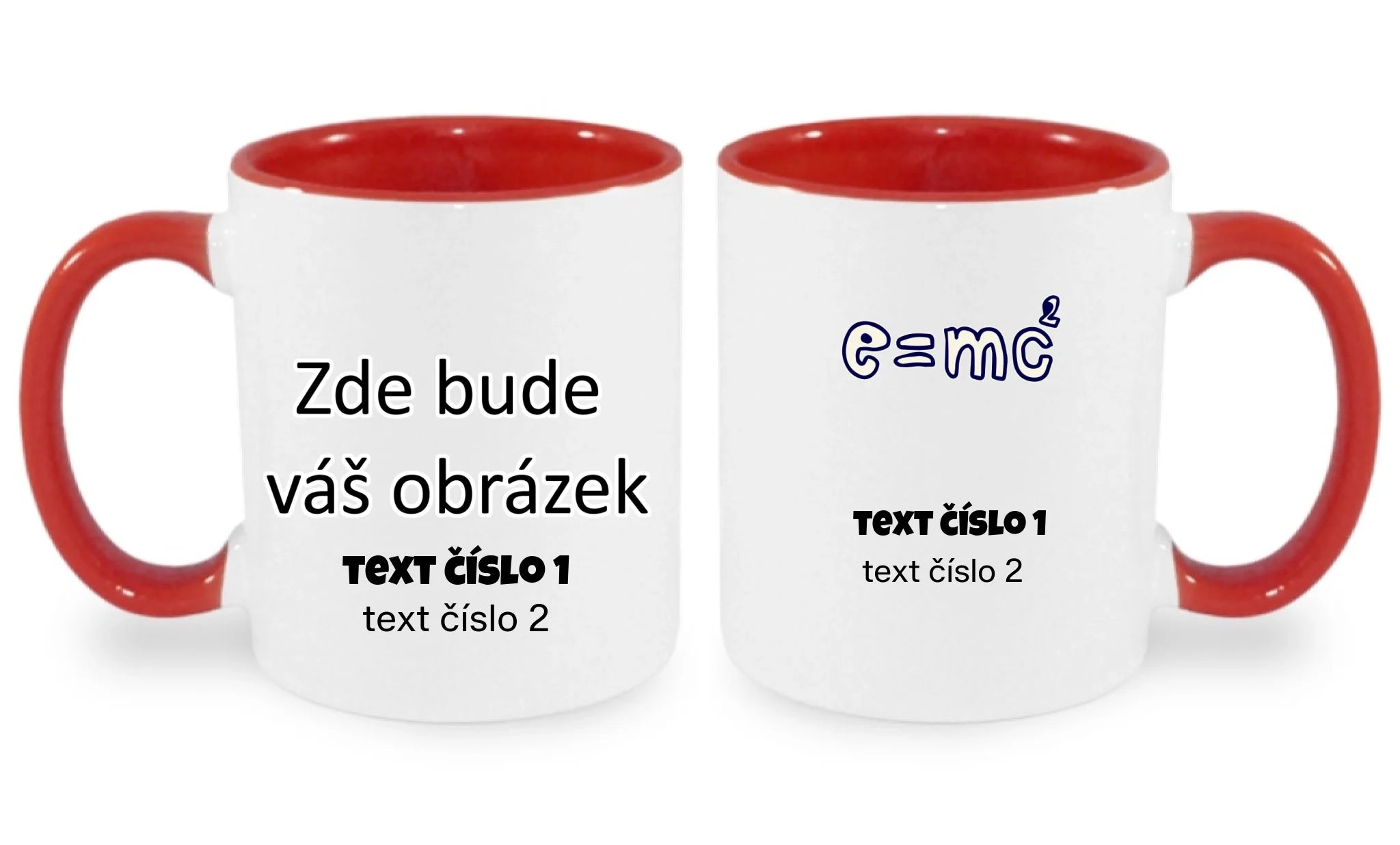 VÝBĚR OBRÁZKŮ S MOTIVEM UČITEL (10+motivů) a MOŽNOST DOPLNIT VLASTNÍ TEXTY hrníček oboustranný potisk hrníček Bílá červená 330 ml