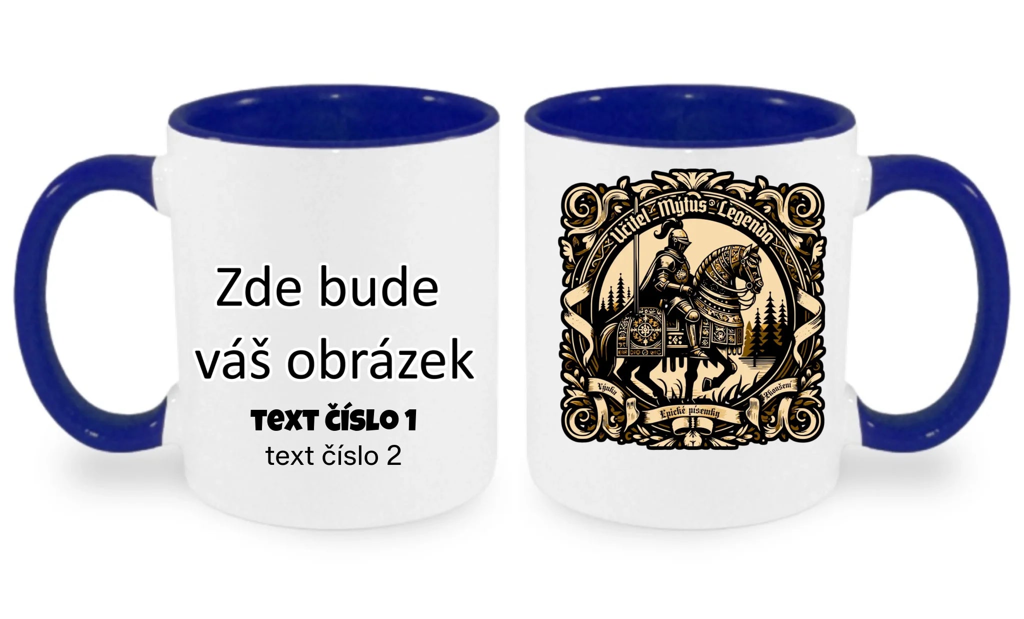 UČITEL (20+ motivů) hrníček oboustranný potisk hrníček Bílá modrá 330 ml