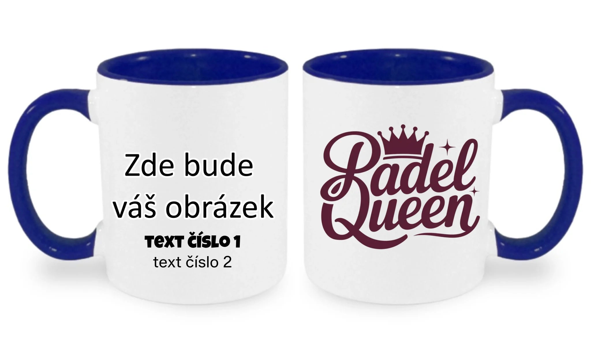 MOTIVY PRO DÁMY PADEL (výběr z 10+ motivů) hrníček oboustranný potisk hrníček Bílá modrá 330 ml