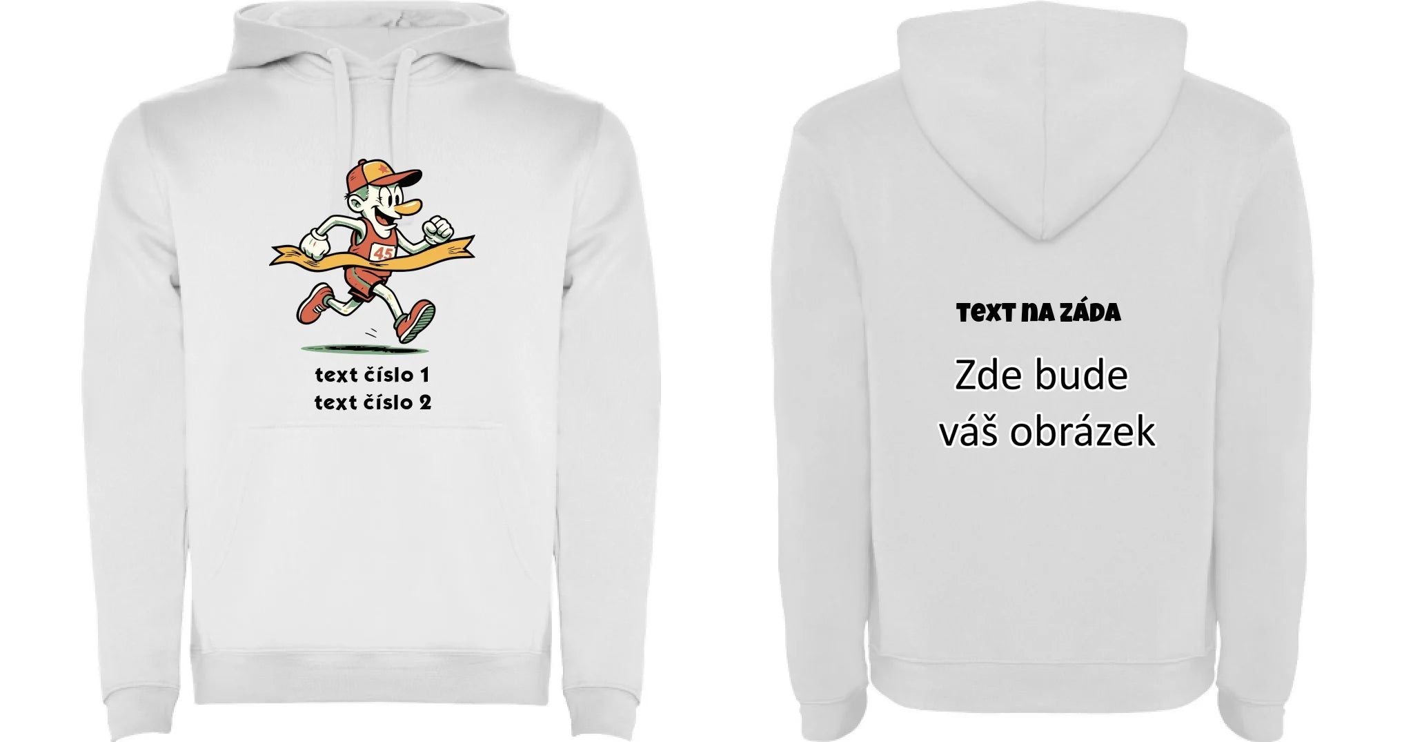 BĚH KOLO PLAVÁNÍ VÝBĚR OBRÁZKU (25+motivů) a MOŽNOST DOPLNIT VLASTNÍ TEXTY dětská mikina s kapucí oboustranný potisk dětská mikina URBAN