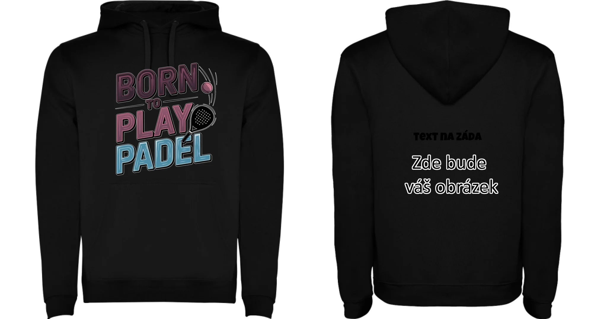 PRO HRÁČE PADELU (výběr z 18+ motivů) dětská mikina s kapucí oboustranný potisk dětská mikina URBAN Černá