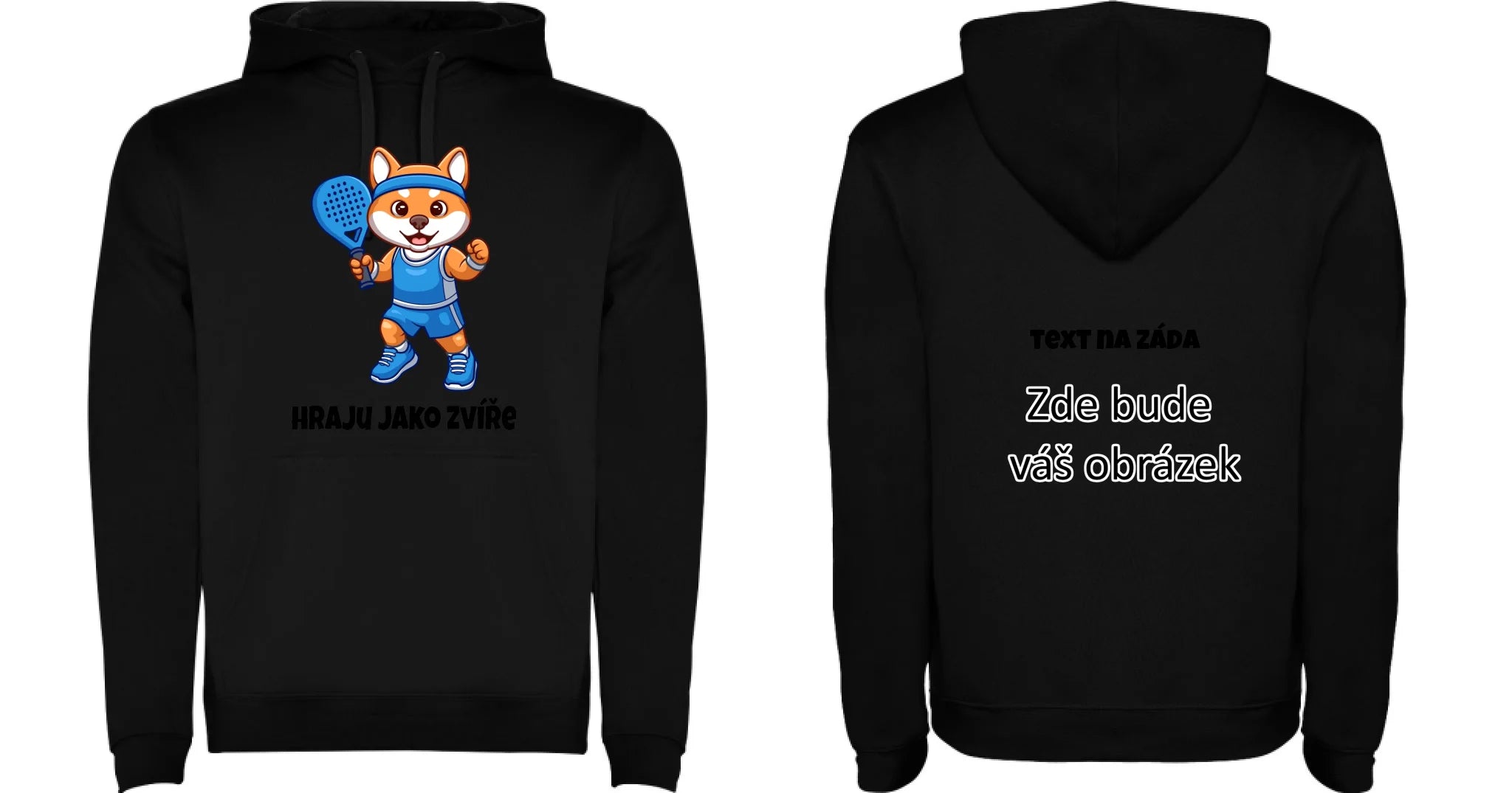 HRAJU JAKO ZVÍŘE (výběr ze 3 motivů) dětská mikina s kapucí oboustranný potisk dětská mikina URBAN Černá