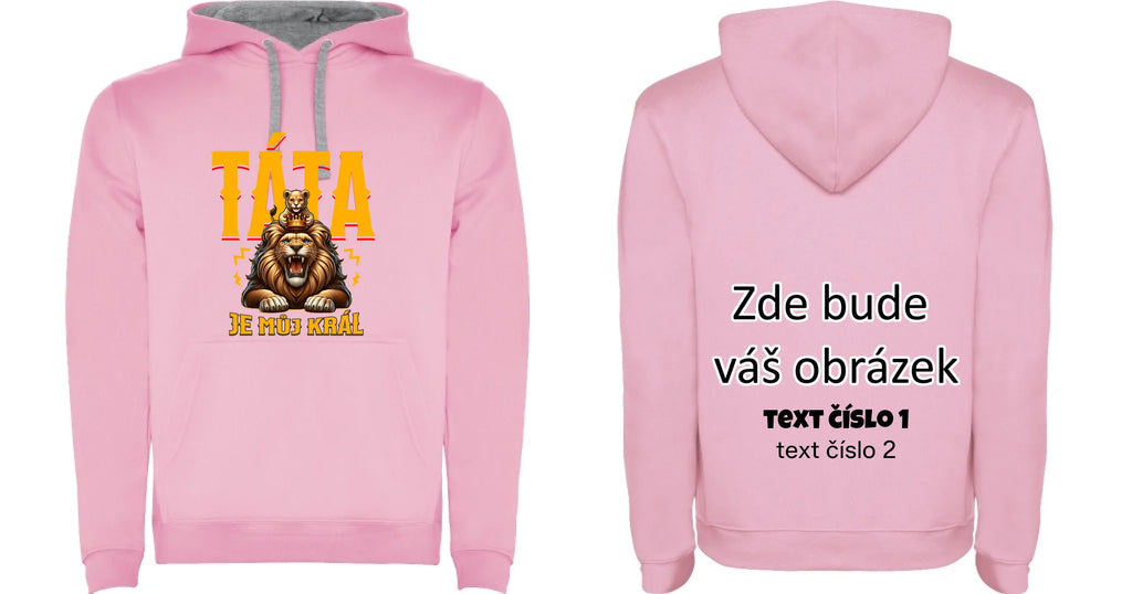TÁTA JE MŮJ KRÁL dětská mikina s kapucí