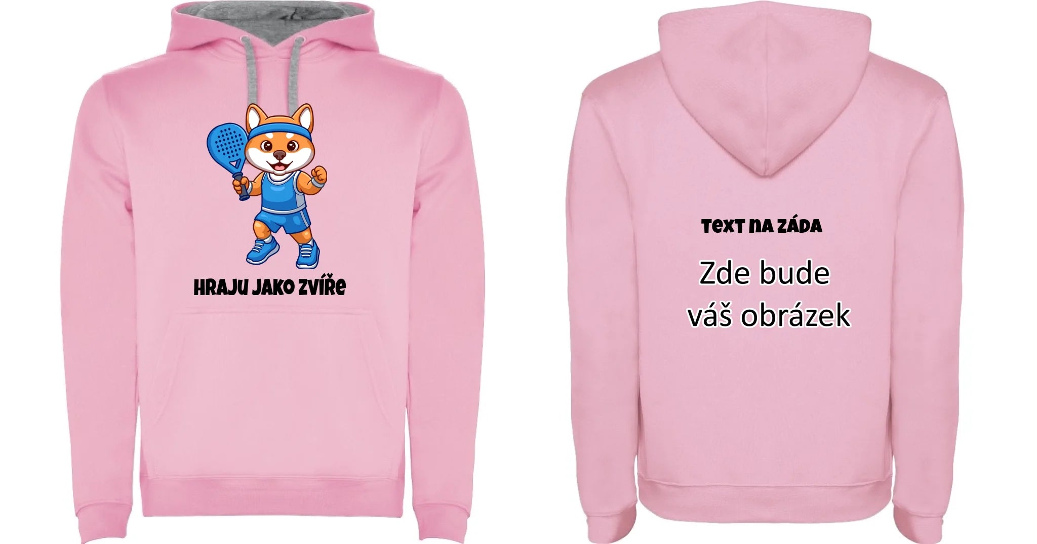 HRAJU JAKO ZVÍŘE (výběr ze 3 motivů) dětská mikina s kapucí oboustranný potisk dětská mikina URBAN Růžová
