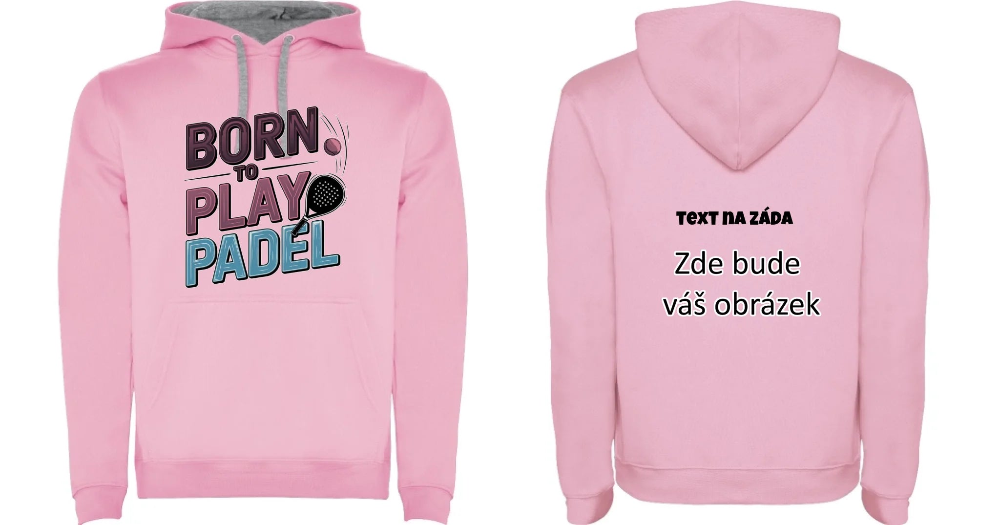 PRO HRÁČE PADELU (výběr z 18+ motivů) dětská mikina s kapucí oboustranný potisk dětská mikina URBAN Růžová