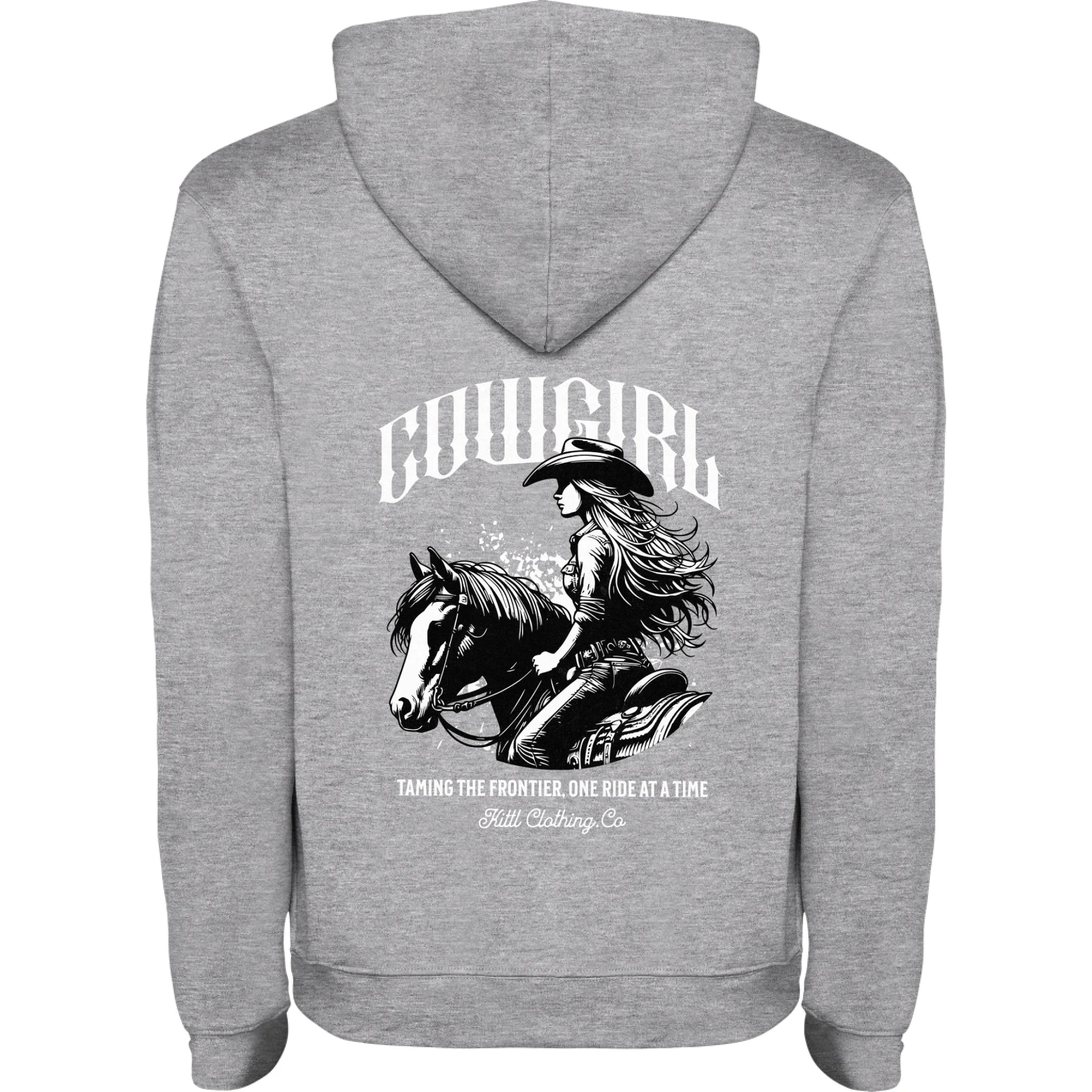 DĚTSKÁ MIKINA S KAPUCÍ s motivem COWGIRL (5+ motivů) potisk jen na záda dětská mikina urban Melír černá