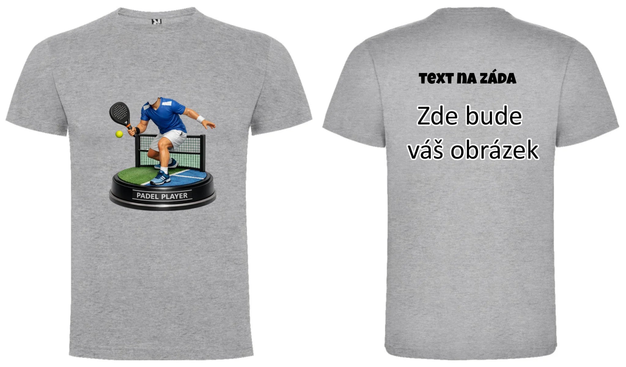 padel HLAVA pánské tričko oboustranný potisk pánské DOGO Melír