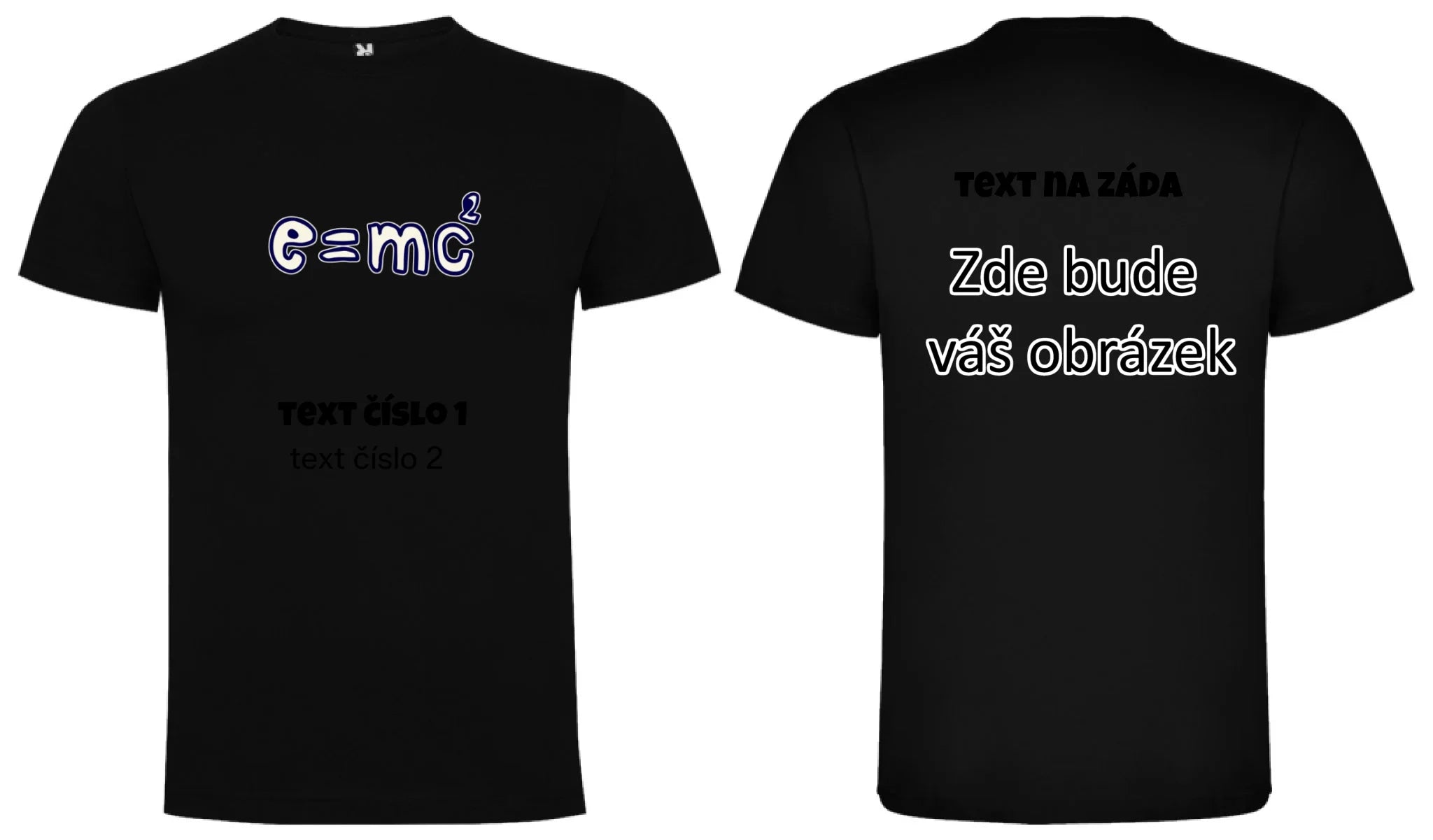 VÝBĚR OBRÁZKŮ S MOTIVEM UČITEL (10+motivů) a MOŽNOST DOPLNIT VLASTNÍ TEXTY pánské tričko oboustranný potisk pánské DOGO Černá