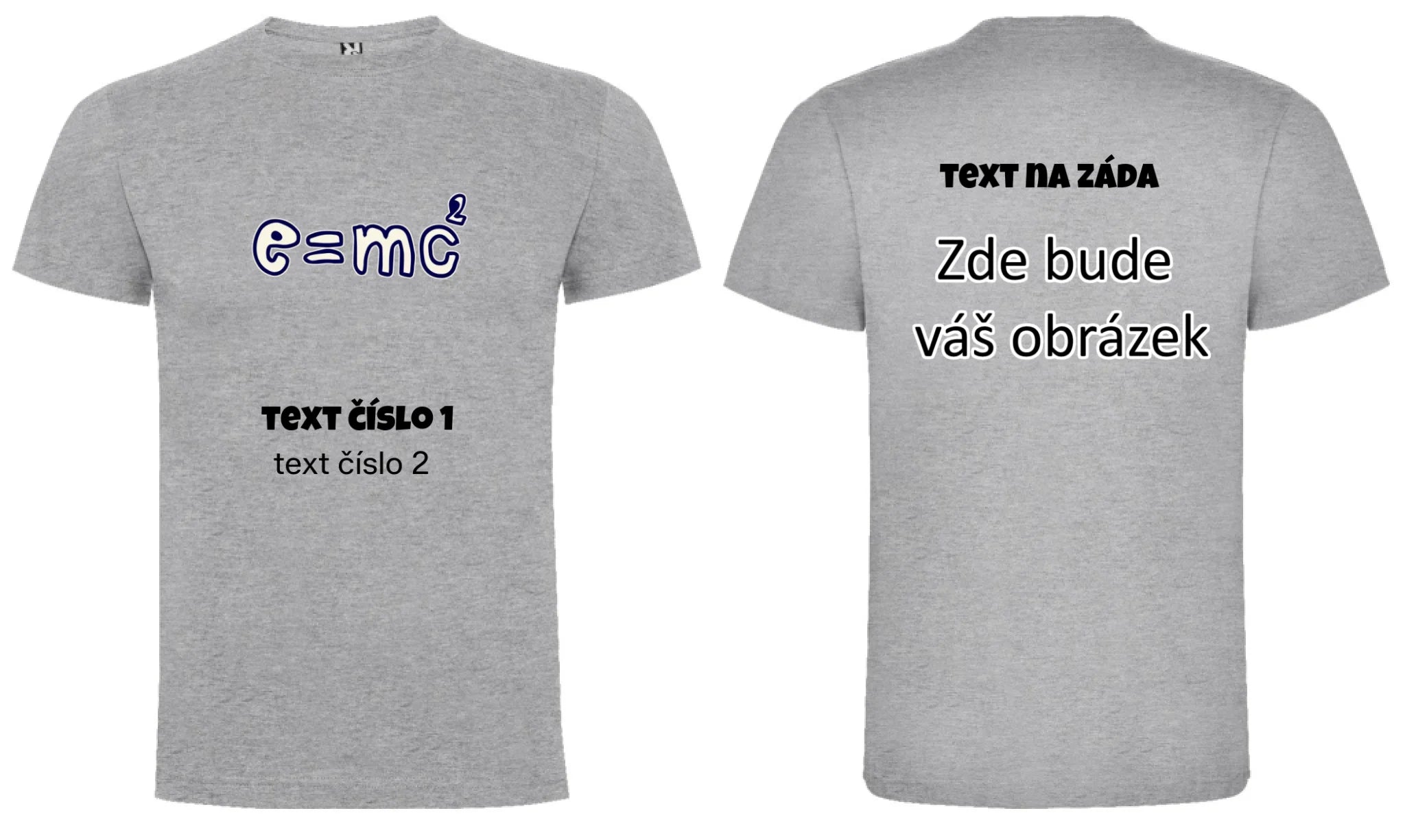 VÝBĚR OBRÁZKŮ S MOTIVEM UČITEL (10+motivů) a MOŽNOST DOPLNIT VLASTNÍ TEXTY pánské tričko oboustranný potisk pánské DOGO Melír