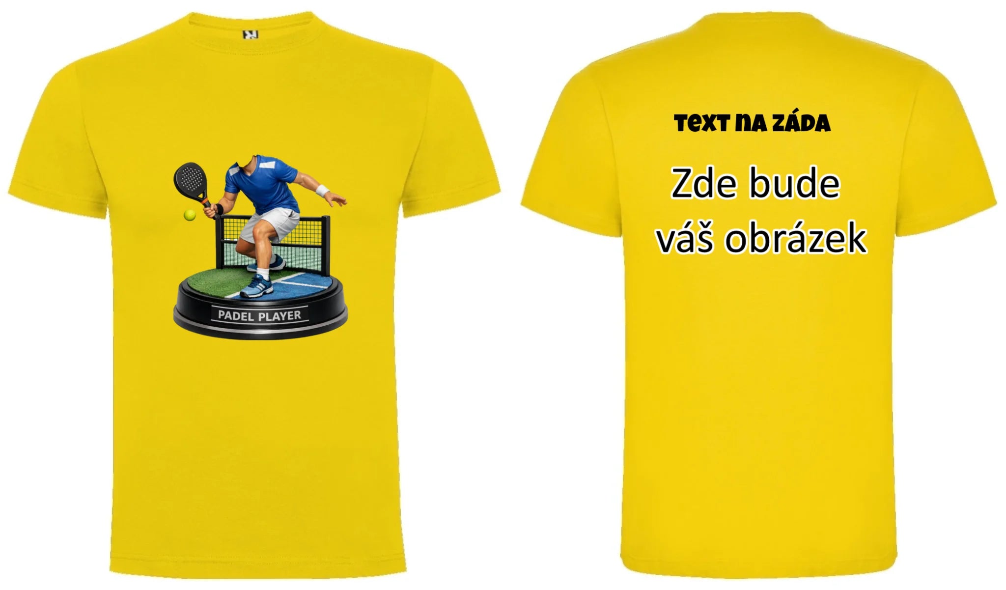 padel HLAVA pánské tričko oboustranný potisk pánské DOGO Žlutá
