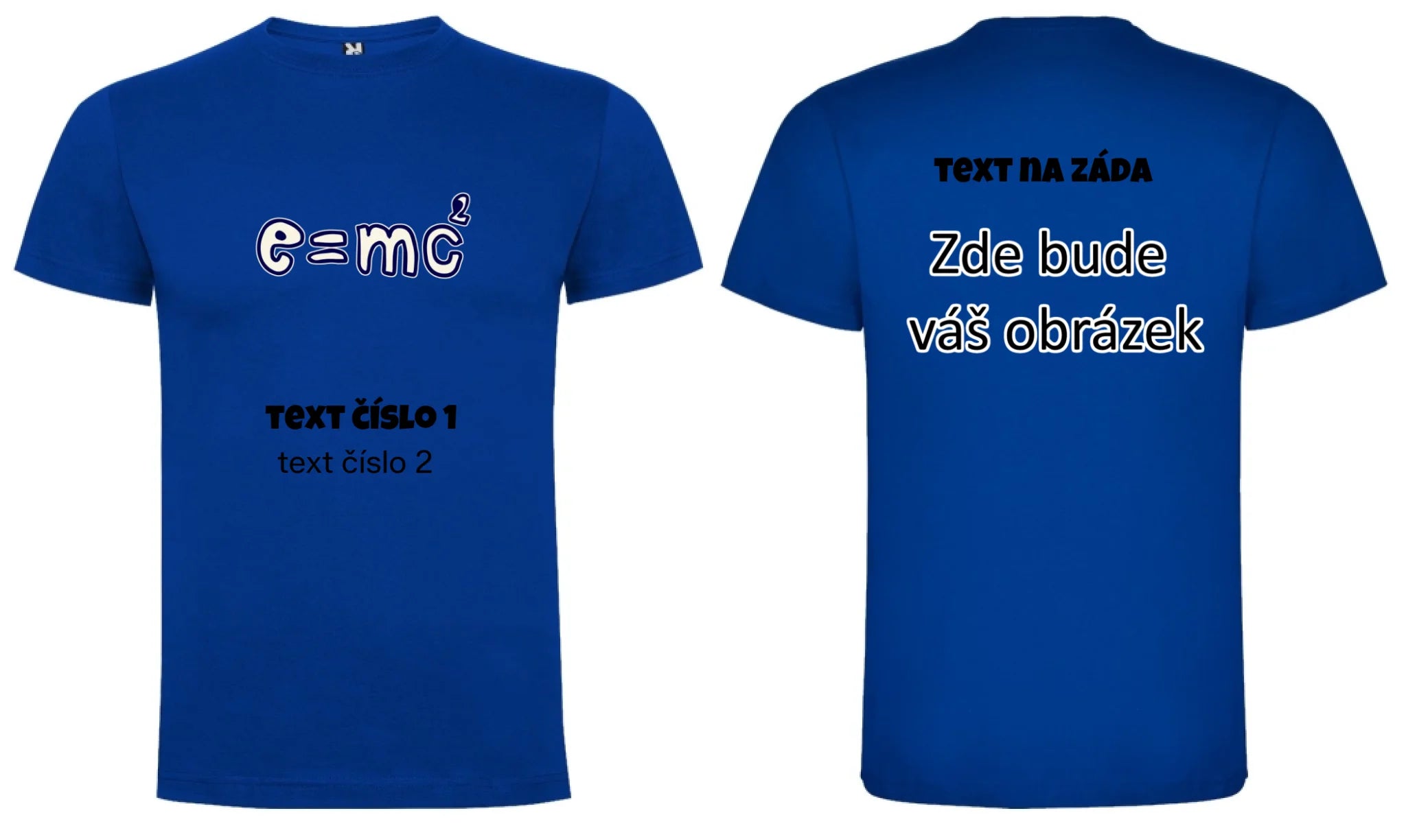 VÝBĚR OBRÁZKŮ S MOTIVEM UČITEL (10+motivů) a MOŽNOST DOPLNIT VLASTNÍ TEXTY pánské tričko oboustranný potisk pánské DOGO Modrá