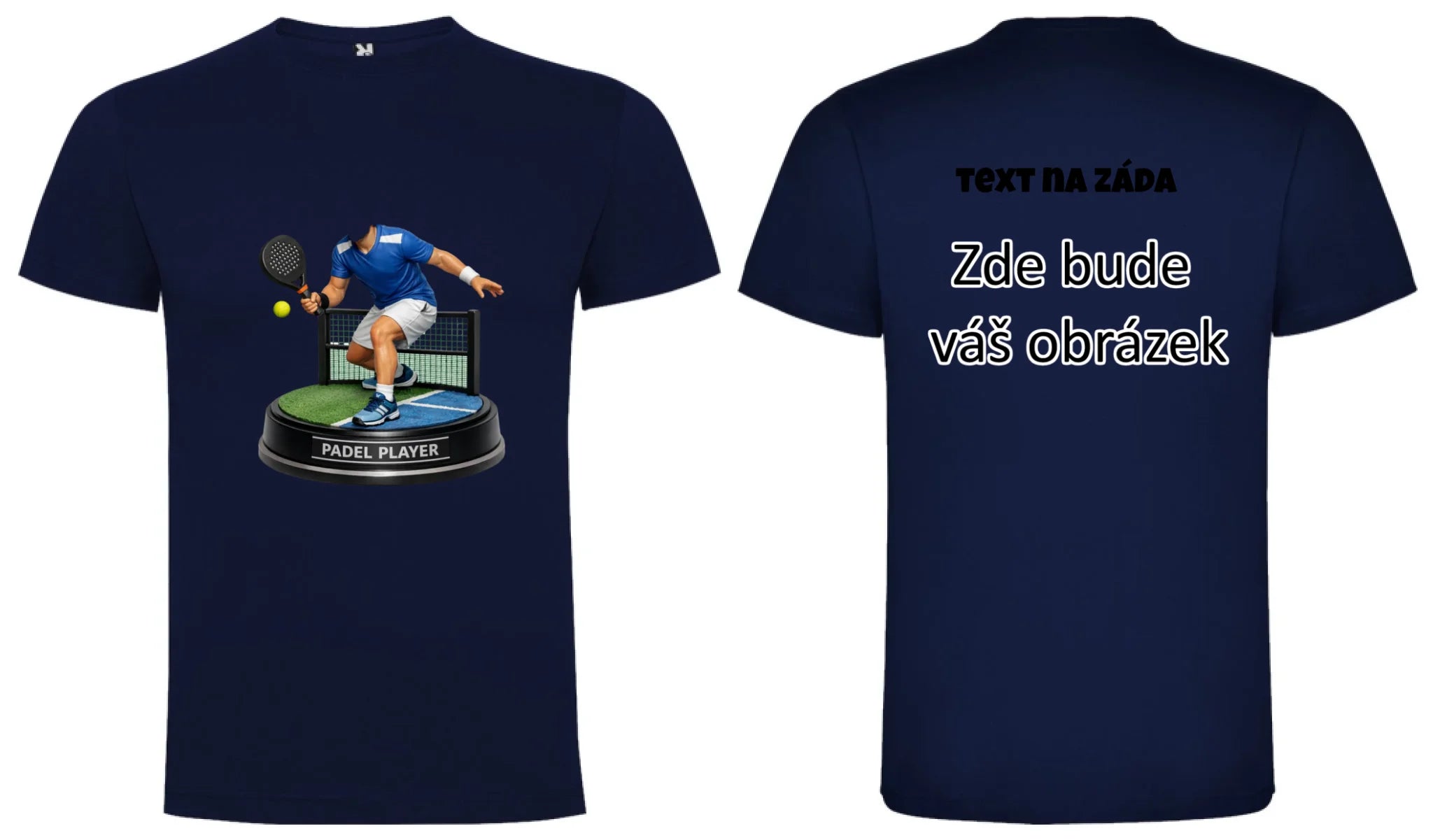 padel HLAVA pánské tričko oboustranný potisk pánské DOGO Námořnická modrá
