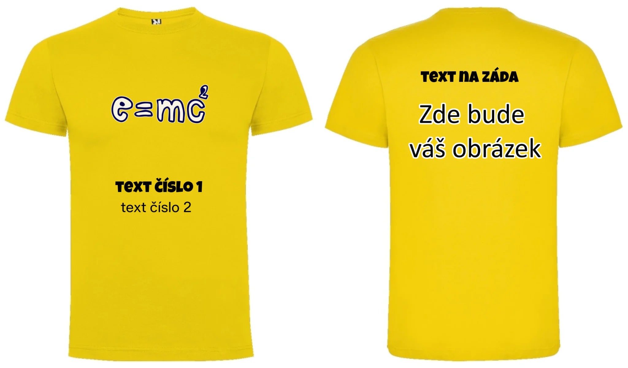 VÝBĚR OBRÁZKŮ S MOTIVEM UČITEL (10+motivů) a MOŽNOST DOPLNIT VLASTNÍ TEXTY pánské tričko oboustranný potisk pánské DOGO Žlutá