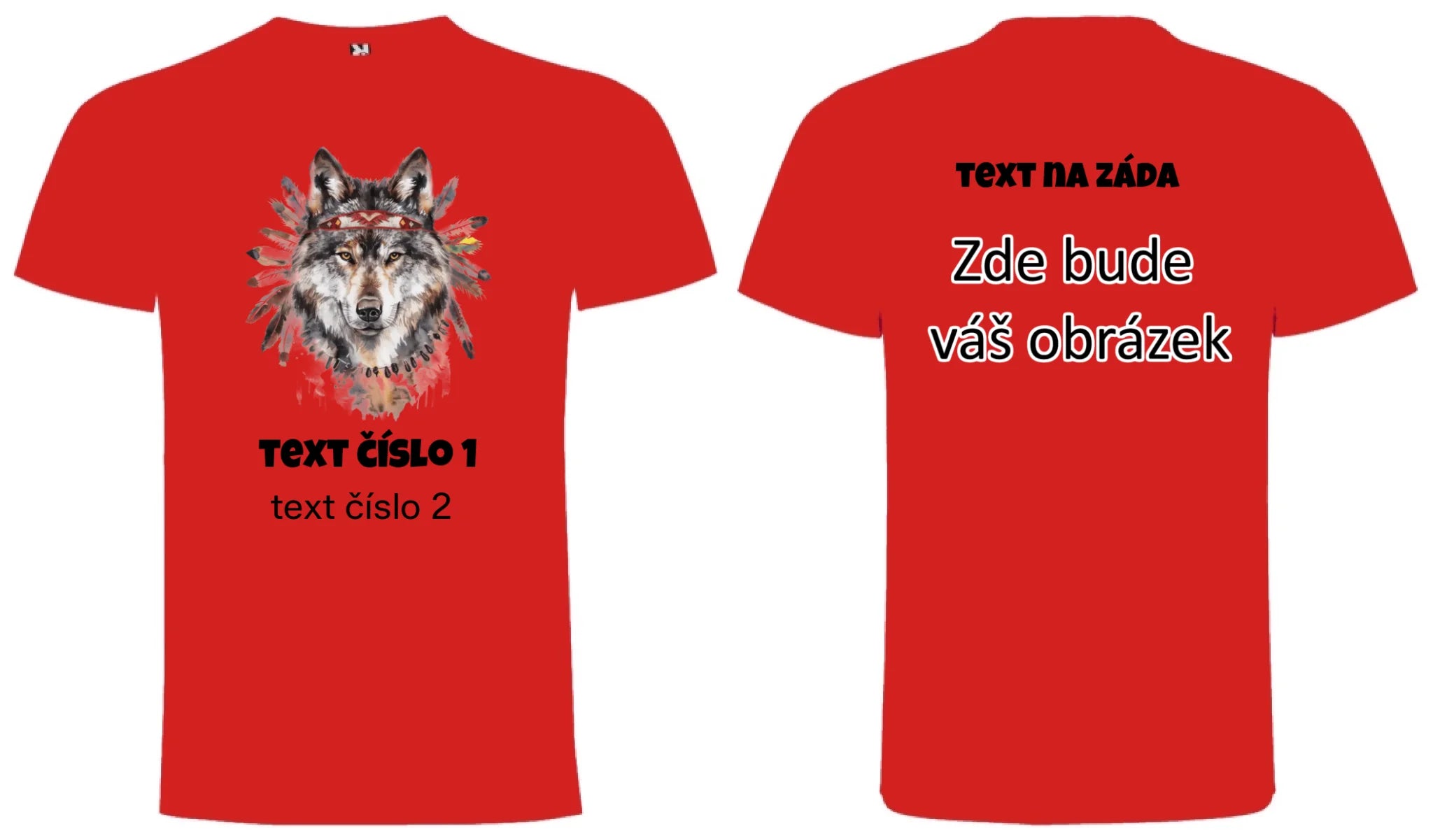 DIVOKÝ ZÁPAD VÝBĚR OBRÁZKU (10+motivů) a MOŽNOST DOPLNIT VLASTNÍ TEXTY pánské tričko oboustranný potisk pánské DOGO Červená