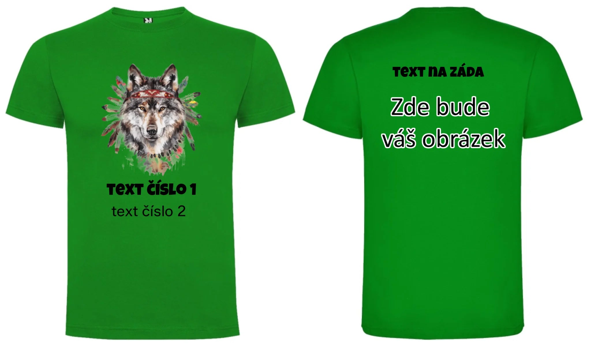 DIVOKÝ ZÁPAD VÝBĚR OBRÁZKU (10+motivů) a MOŽNOST DOPLNIT VLASTNÍ TEXTY pánské tričko oboustranný potisk pánské DOGO Zelená