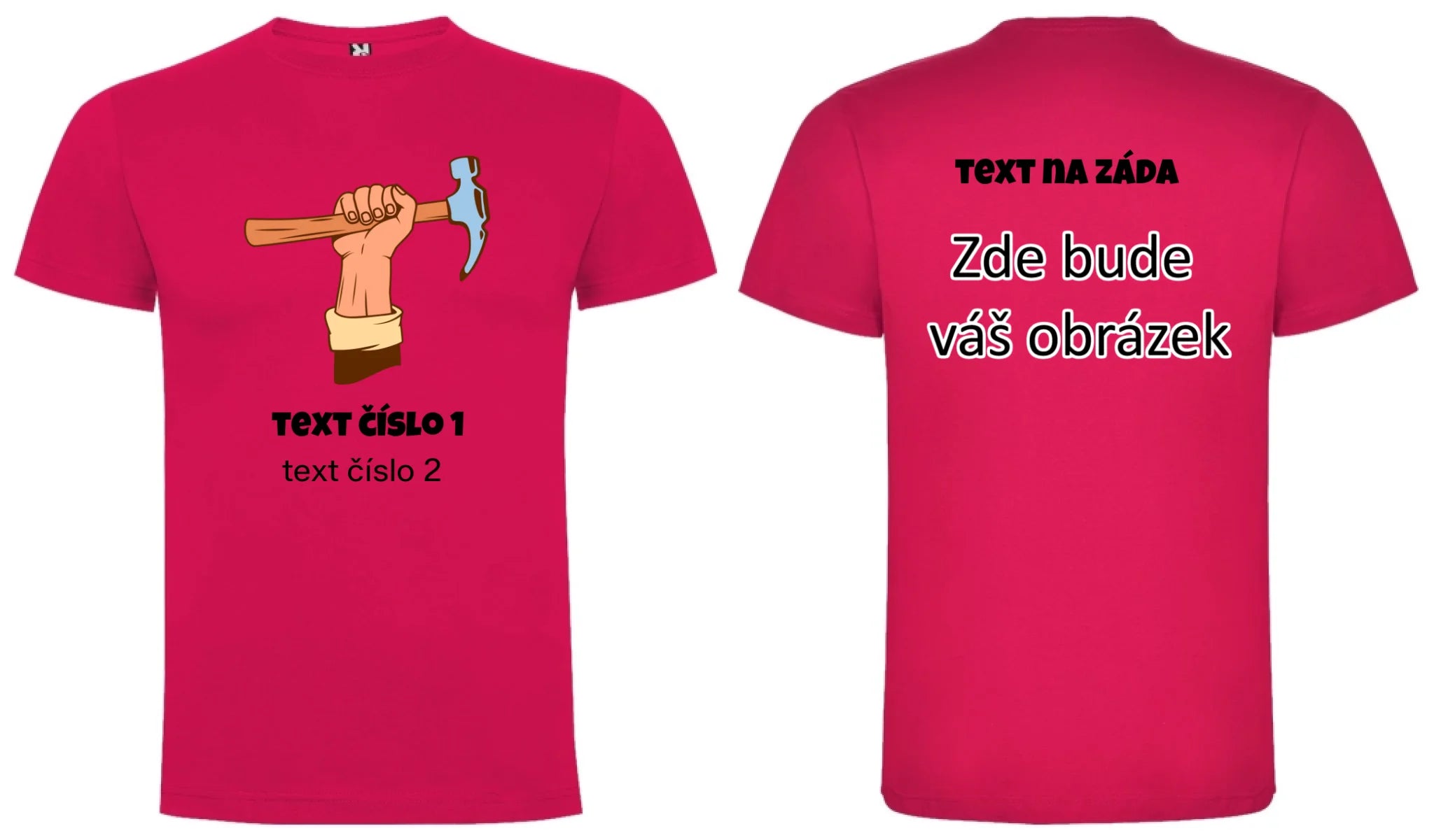 PRACOVNÍ VÝBĚR OBRÁZKU (10+motivů) a MOŽNOST DOPLNIT VLASTNÍ TEXTY pánské tričko oboustranný potisk pánské DOGO Růže