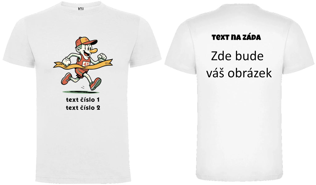 BĚH KOLO PLAVÁNÍ VÝBĚR OBRÁZKU (25+motivů) a MOŽNOST DOPLNIT VLASTNÍ TEXTY pánské tričko