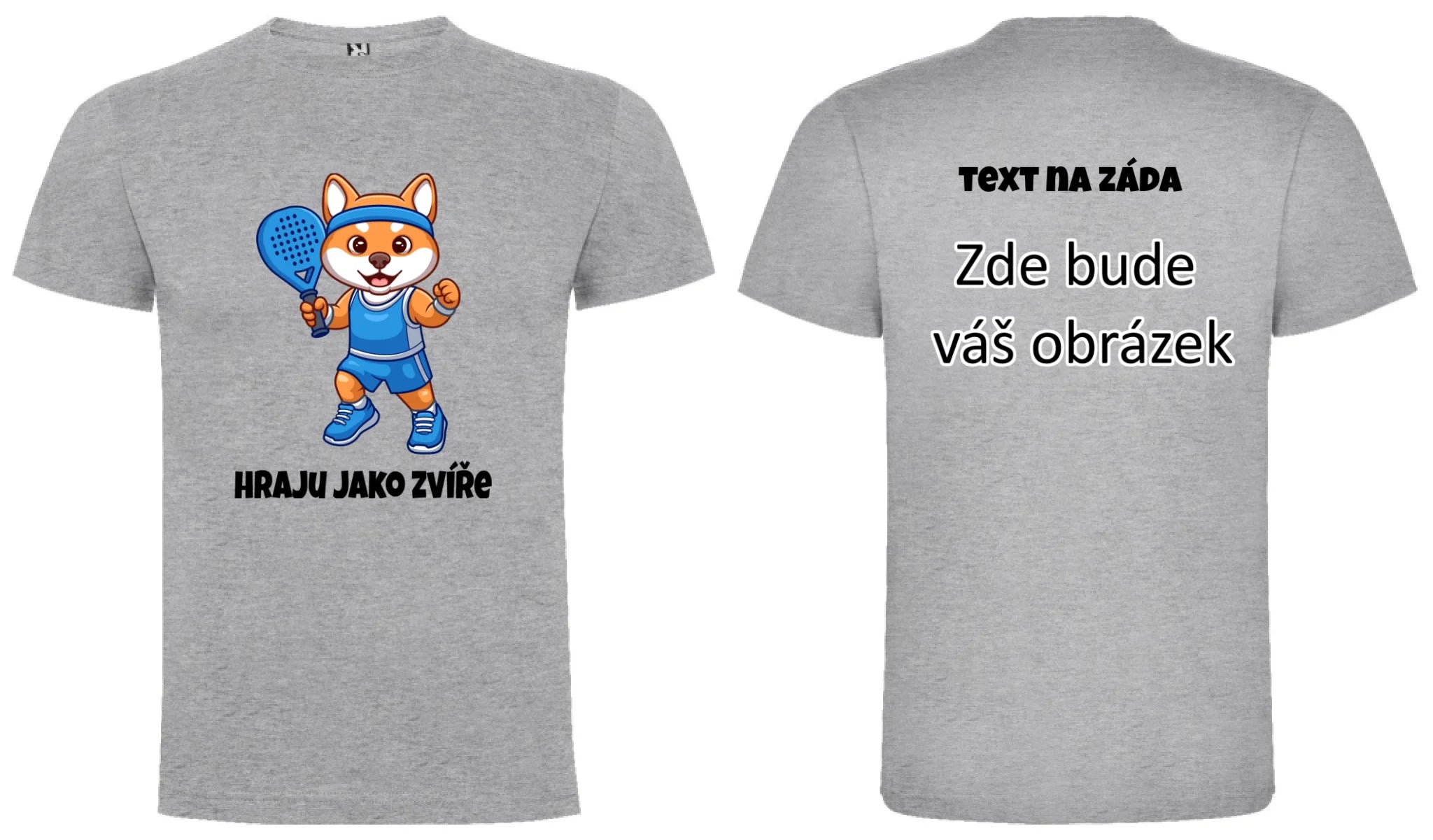 HRAJU JAKO ZVÍŘE (výběr ze 3 motivů) pánské tričko oboustranný potisk pánské DOGO Melír