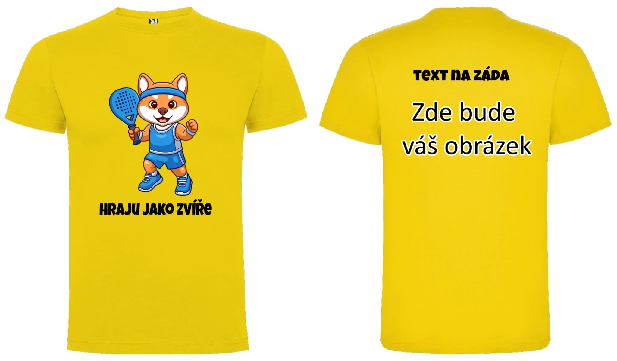 HRAJU JAKO ZVÍŘE (výběr ze 3 motivů) pánské tričko oboustranný potisk pánské DOGO Žlutá