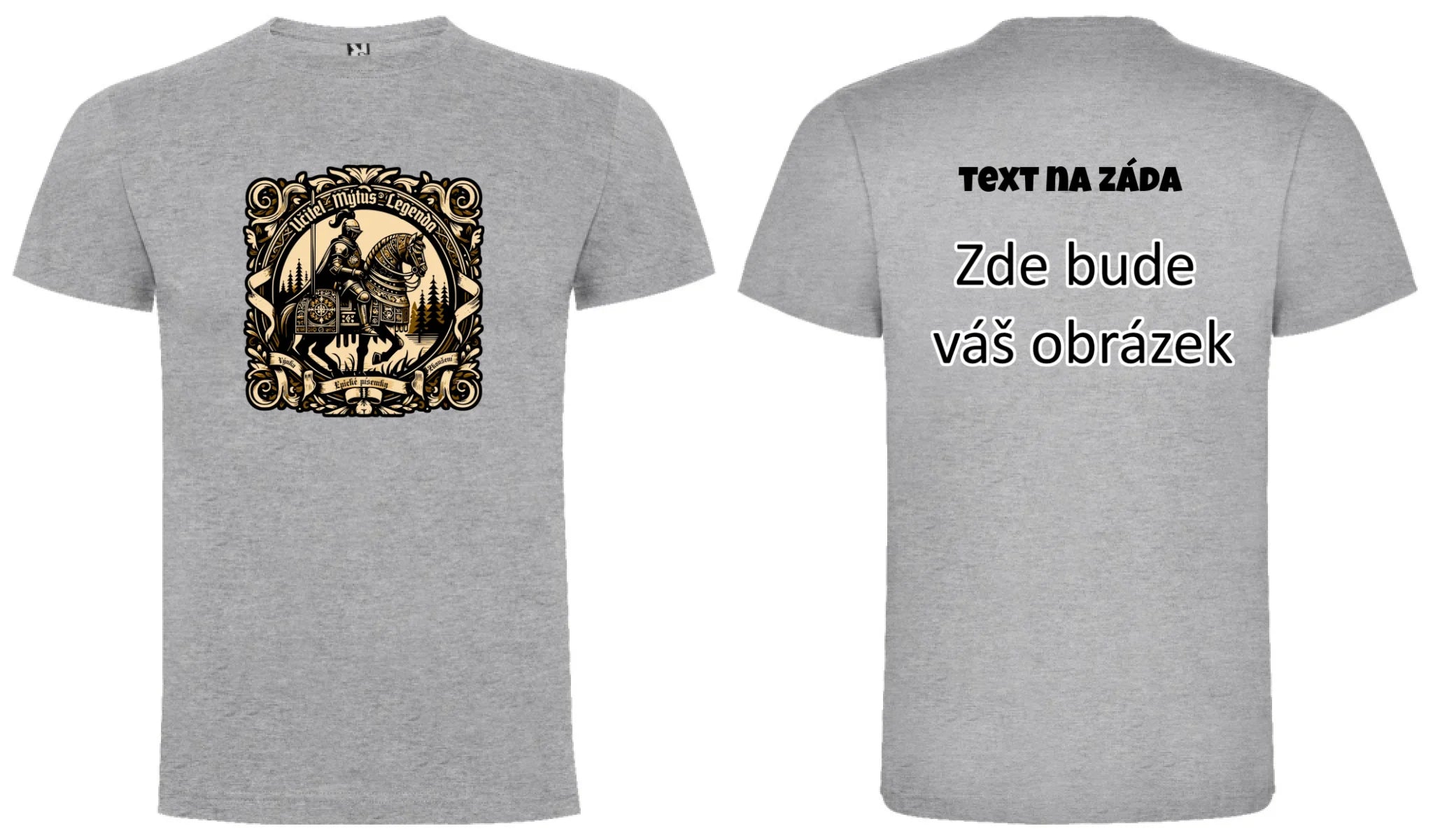 UČITEL (20+ motivů) MOŽNOST OBOUSTRANNĚHO POTISKU pánské tričko oboustranný potisk pánské DOGO Melír