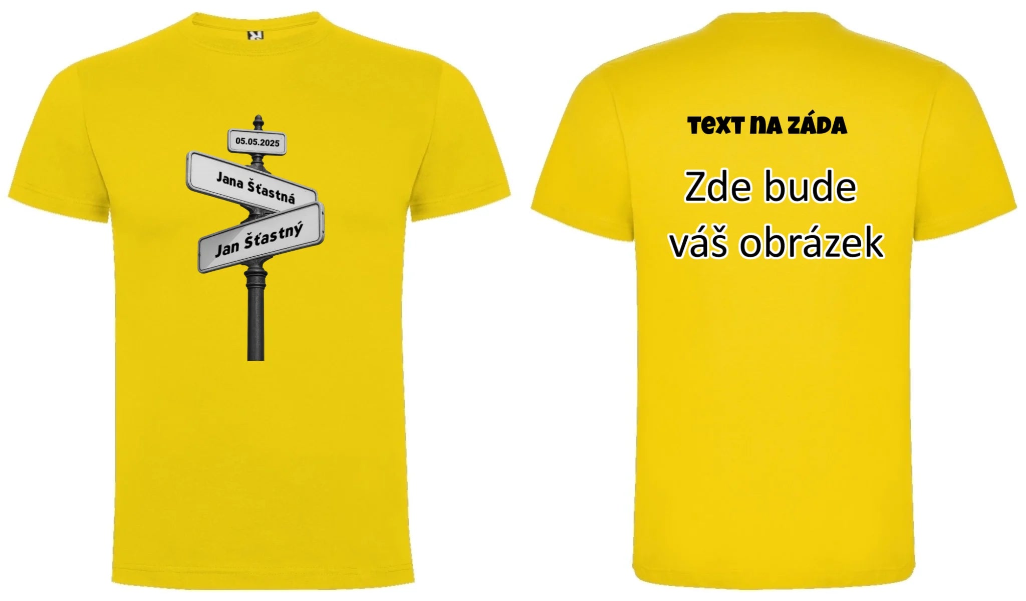 OD TOHO DNE JSME SPOLU pánské tričko oboustranný potisk pánské DOGO Žlutá