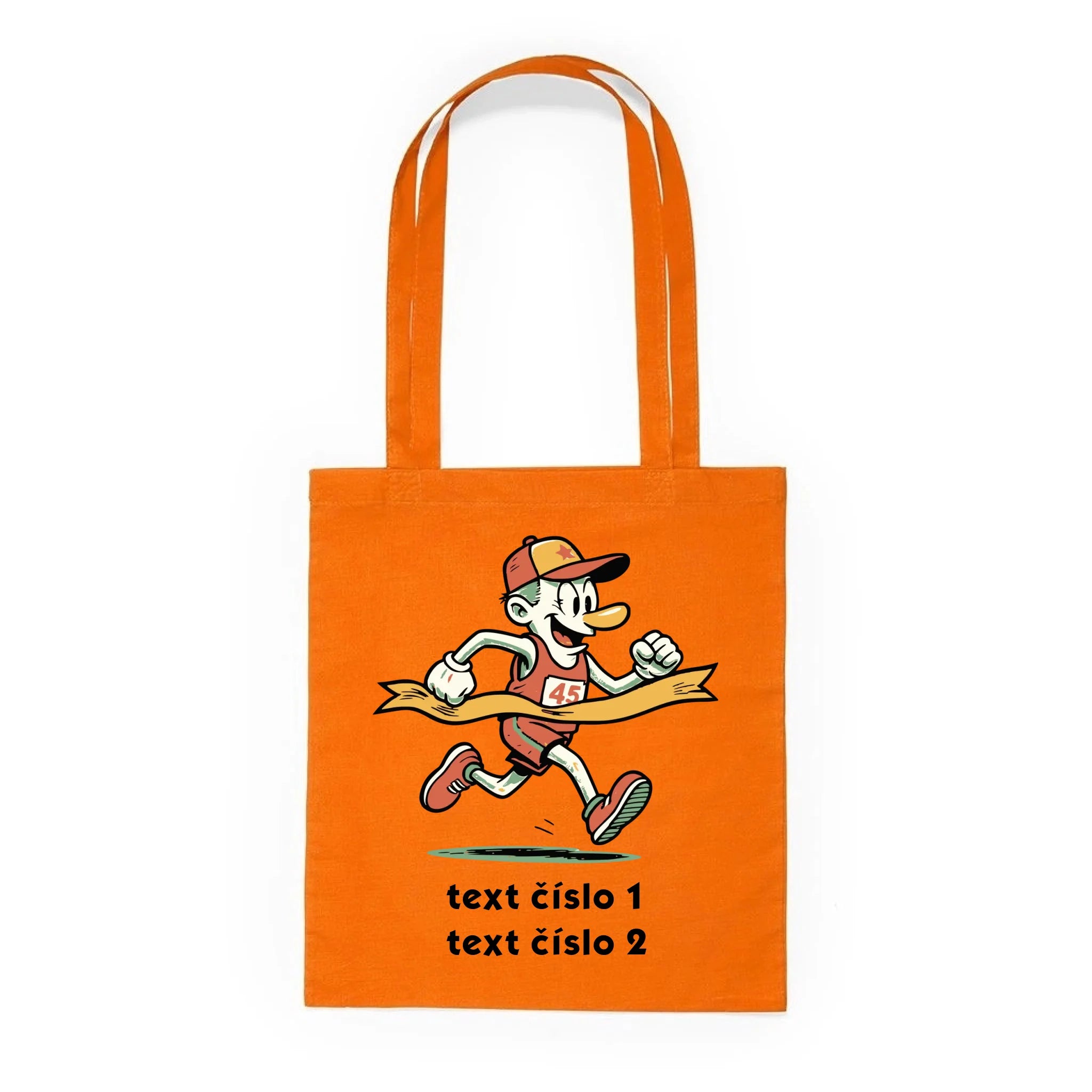 BĚH KOLO PLAVÁNÍ VÝBĚR OBRÁZKU (25+motivů) a MOŽNOST DOPLNIT VLASTNÍ TEXTY batoh, taška Plátěná taška KNOLL oranžová 36x40