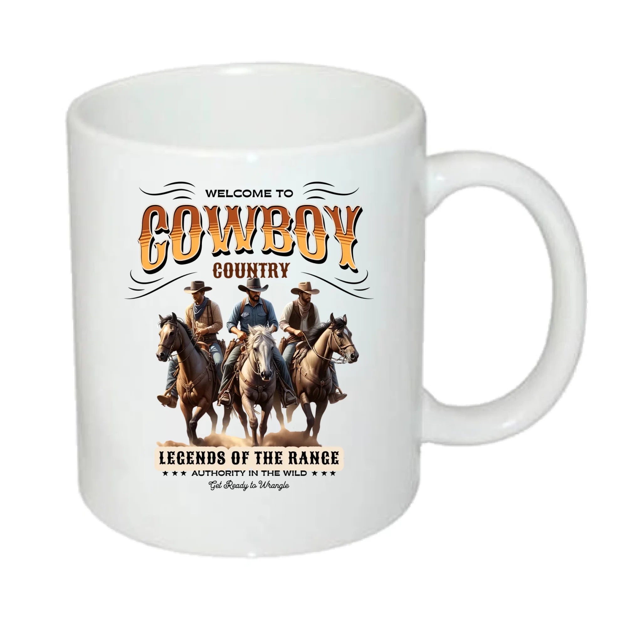 HRNÍČEK s motivem COWBOY (2+ motivy) potisk jen dopředu hrníček Bílý 330 ml