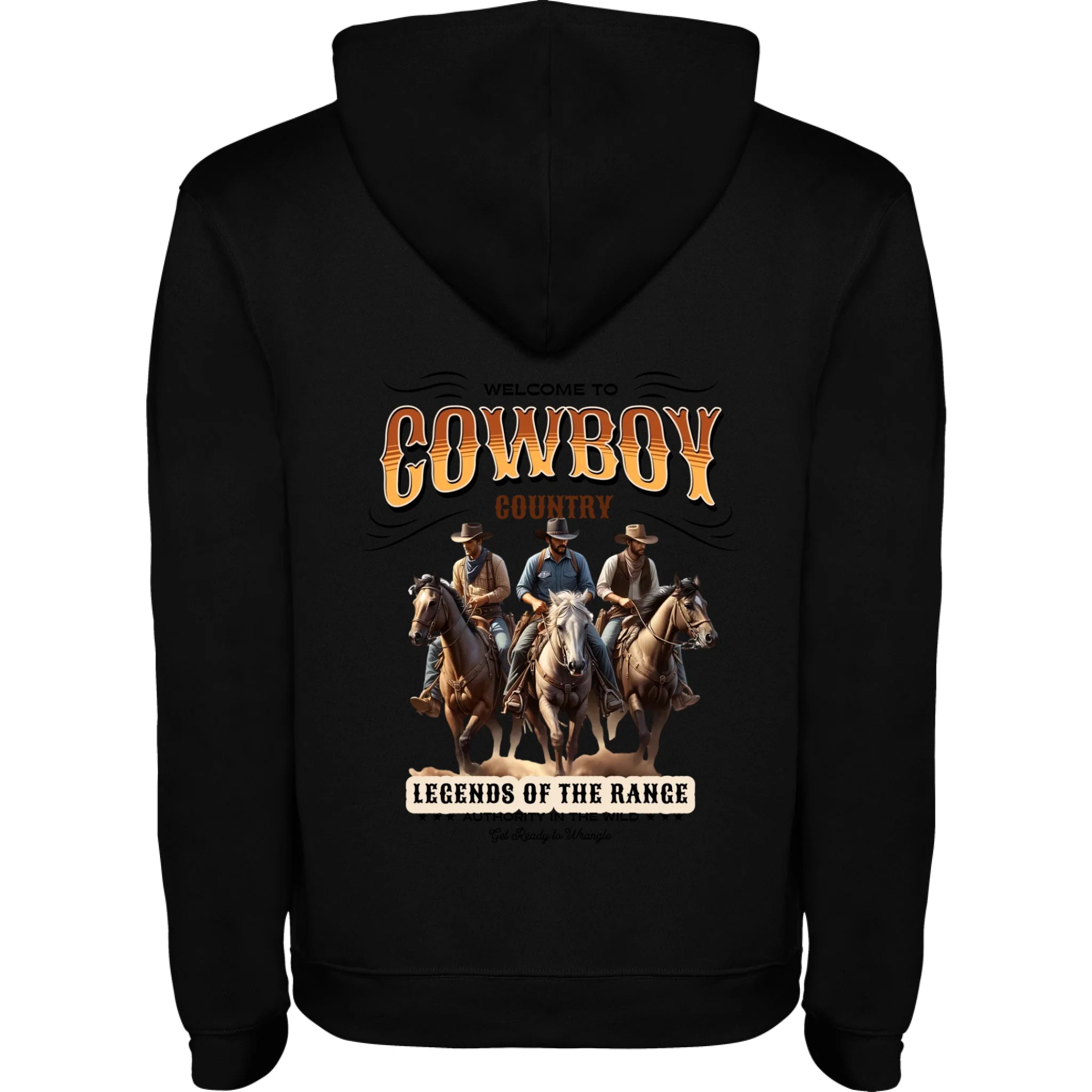 DĚTSKÁ MIKINA S KAPUCÍ s motivem COWBOY (2+ motivy) potisk jen na záda dětská mikina urban Černá