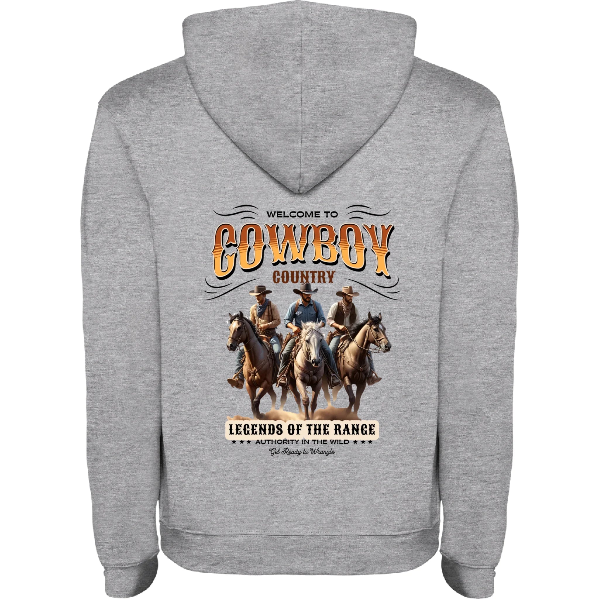 DĚTSKÁ MIKINA S KAPUCÍ s motivem COWBOY (2+ motivy) potisk jen na záda dětská mikina urban Melír černá
