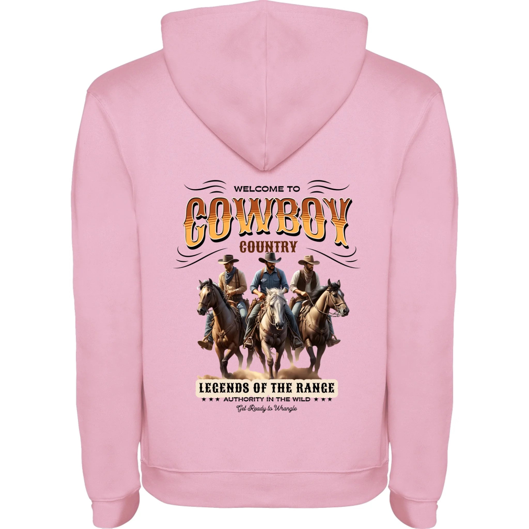 COWBOY 2 MOTIVY dětská mikina s kapucí potisk jen na záda dětská mikina urban Růžová