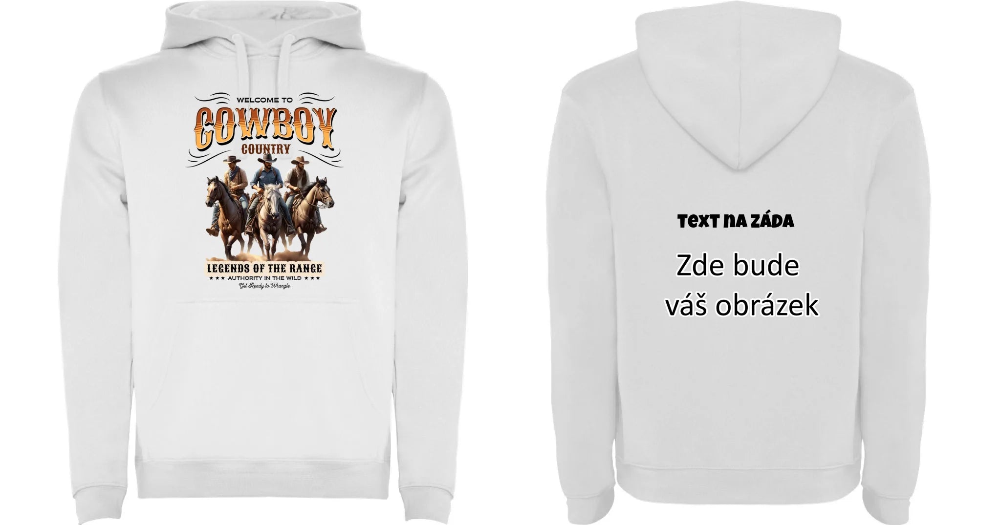 COWBOY 2 MOTIVY dětská mikina s kapucí oboustranný potisk dětská mikina URBAN