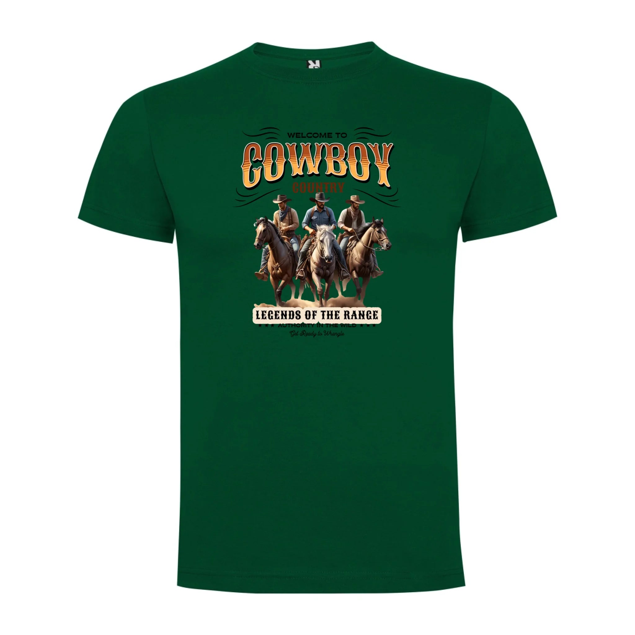 CHLAPECKÉ TRIČKO s motivem COWBOY (2+ motivy) potisk jen dopředu chlapecké DOGO Tmavě zelená